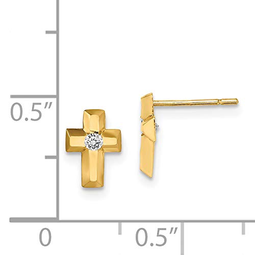 14K Gold Madi K CZ Cross Post Earrings for Women – Hypoallergenic Stud Earrings for Everyday Wear, Gift for Her, Church, Wedding & Special Occasions