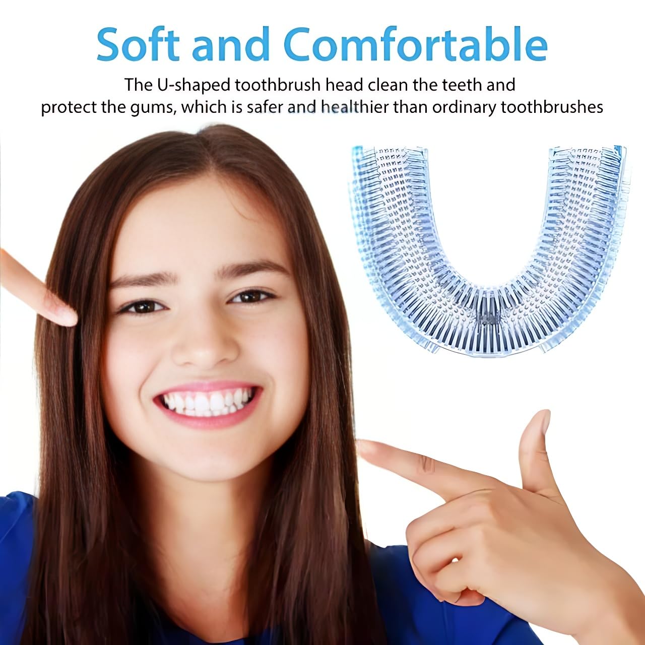 U-Shaped Automatic Toothbrush for Adults - 360° Ultrasonic Teeth Whitening Electric Toothbrush with Wireless Charging & LED Light - IPX7 Waterproof Certified - Perfect for Travel, Home Use, and Oral Care Gifts