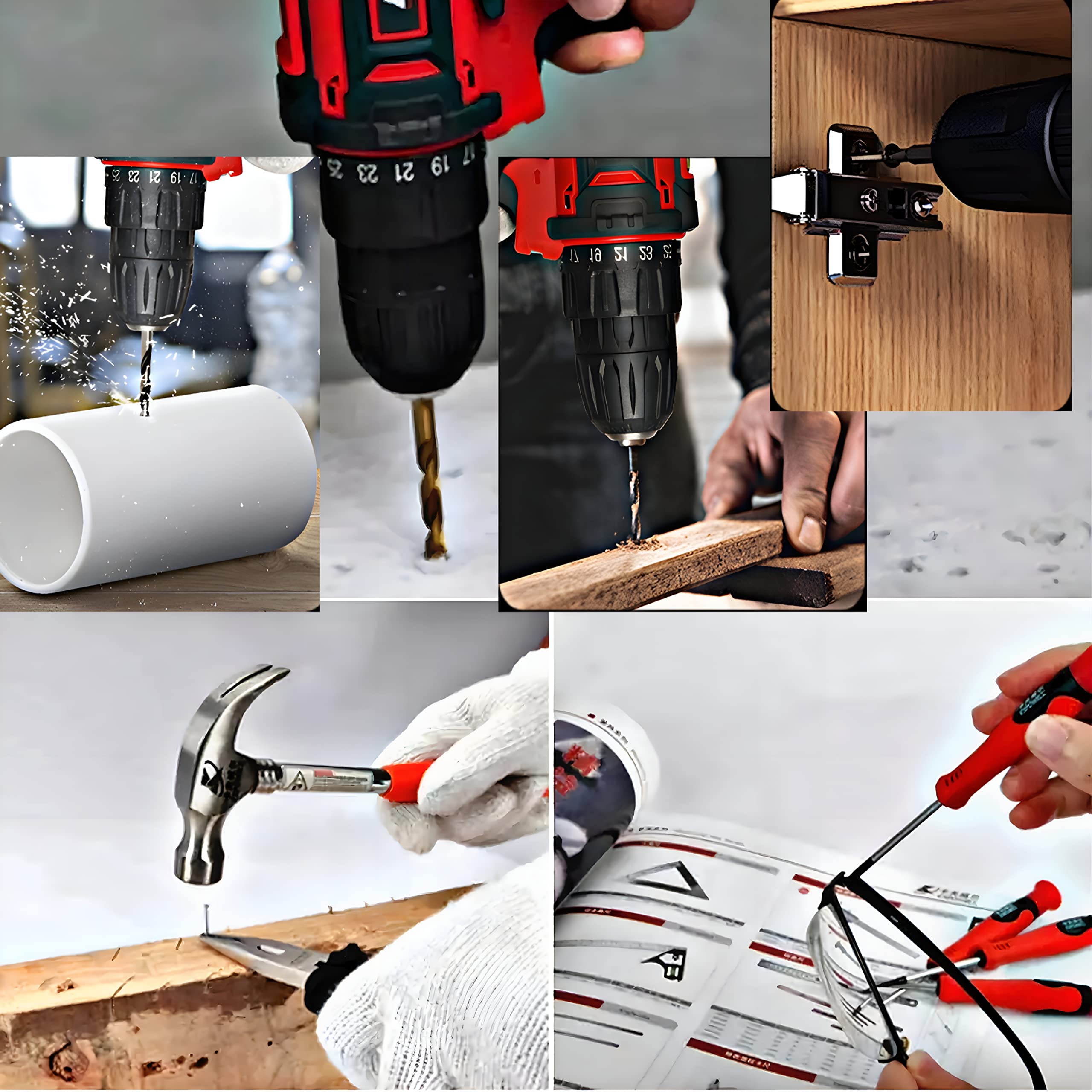 18V Cordless Drill & 126-Piece Tool Set with 2 Batteries - Professional Home Repair Kit for DIY, Construction, Office & Garden Maintenance - Complete Power Tool Combo for Household, Workshop & Handyman Projects