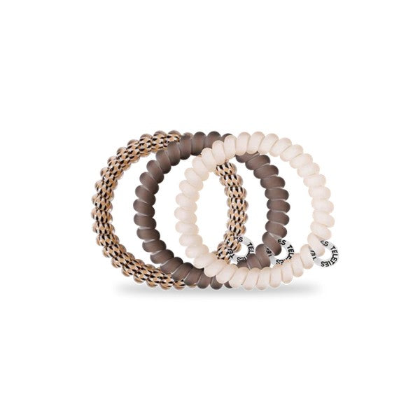 Teleties Small Hair Ties - 3 Pack No Damage Hair Elastics for Women & Girls | Perfect for Ponytails, Braids & Everyday Hairstyles