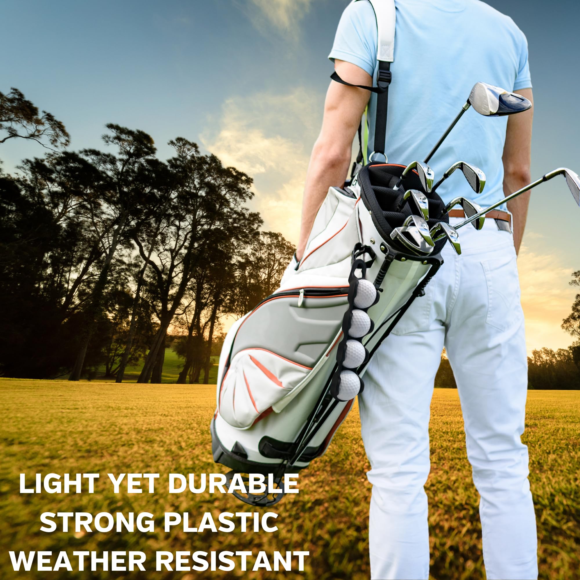 Premium Golf Ball Holder - 4 Ball Capacity, Durable & Easy Clip-On Design for Golf Bags & Carts | Perfect Golf Accessories Gift for Men & Women | Ideal for Driving Range, Course Play & Tournament Practice
