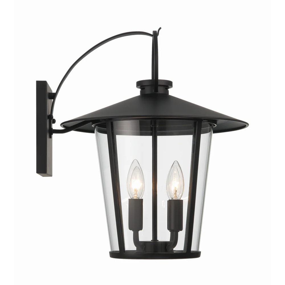 Andover 4-Light Outdoor Wall Sconce - 14x17.25 Inch Stainless Steel with Clear Glass & Black Matte Finish - 120V E12 Candelabra Base LED Compatible - Perfect for Patio Lighting, Garden Decor, and Exterior Wall Illumination