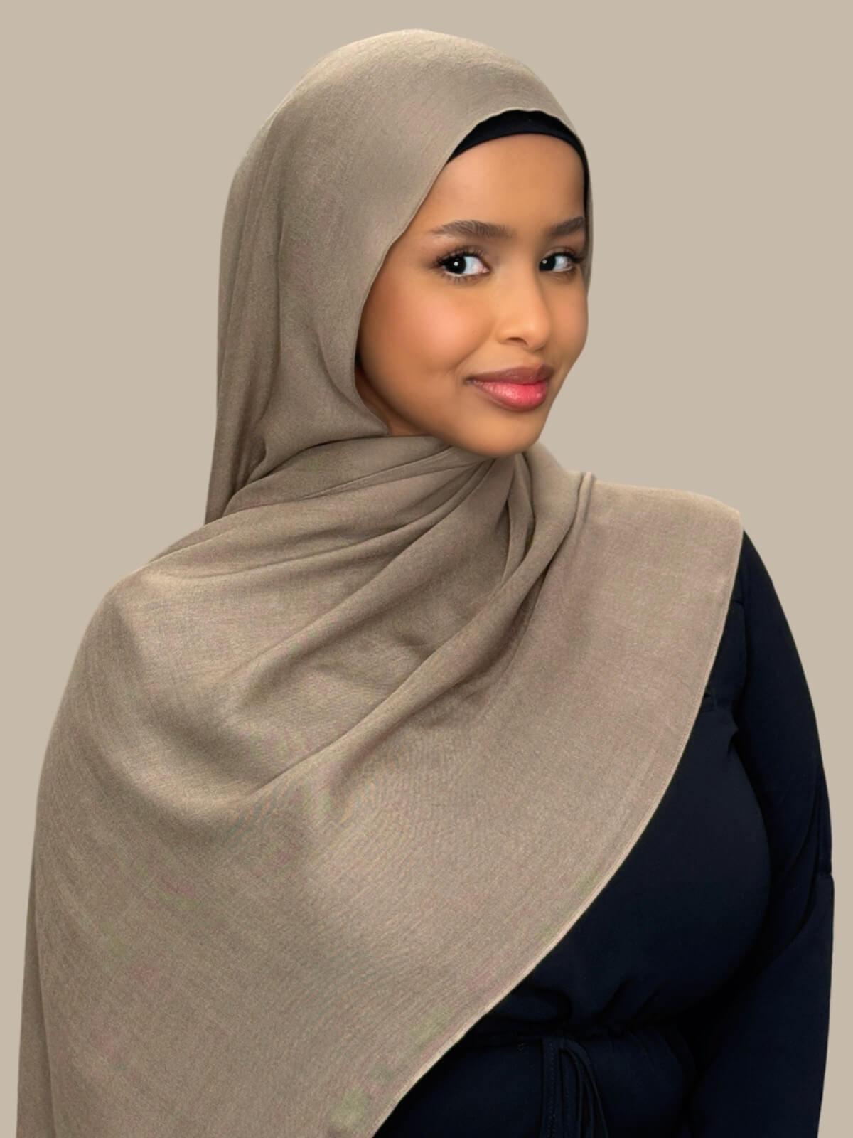 Soft Cotton Modal Hijab Scarf - Breathable & Comfortable Forest Oak Color - Perfect for Daily Wear, Prayer, and Modest Fashion