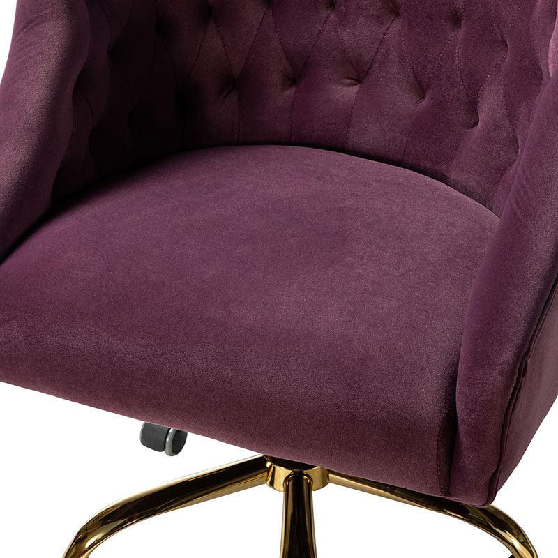 Penelope Velvet Tufted Office Chair - Ergonomic Executive Desk Chair with Lumbar Support - Perfect for Home Office, Gaming & Workspace Comfort