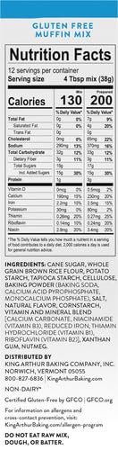 King Arthur Gluten Free Muffin Mix, 16 oz - All-Purpose Baking Mix for Delicious Homemade Muffins, Perfect for Breakfast, Snacks & Special Diets