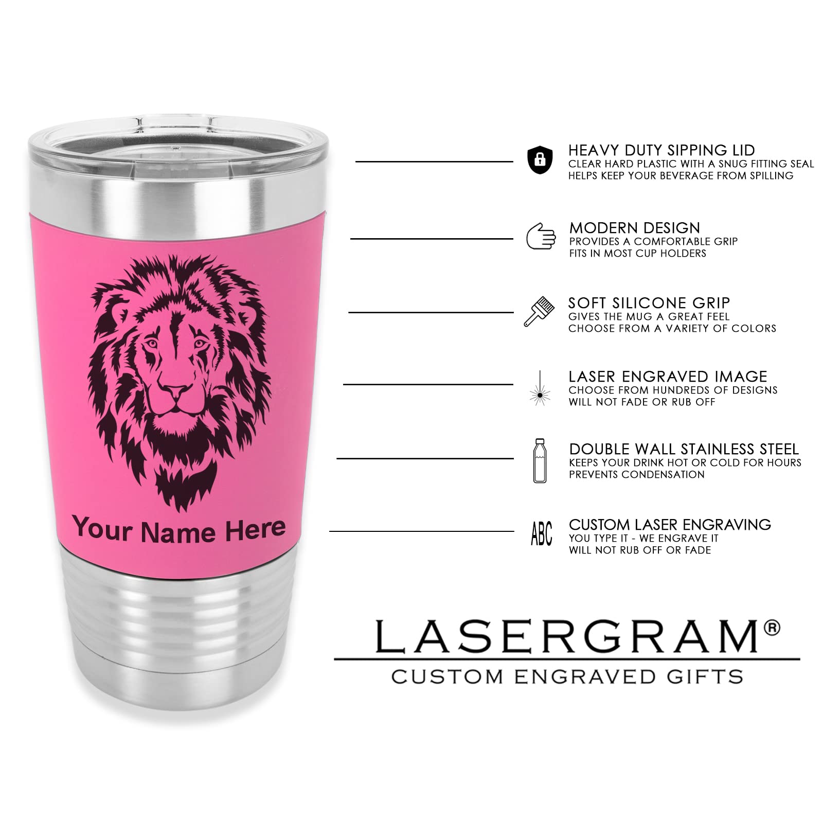 LaserGram 20oz Vacuum Insulated Stainless Steel Tumbler with Silicone Grip - Personalized Engraved Pink Travel Mug for Medical Assistants | Keeps Drinks Hot/Cold for Hours | Perfect for Nurses, Office & Outdoor Use