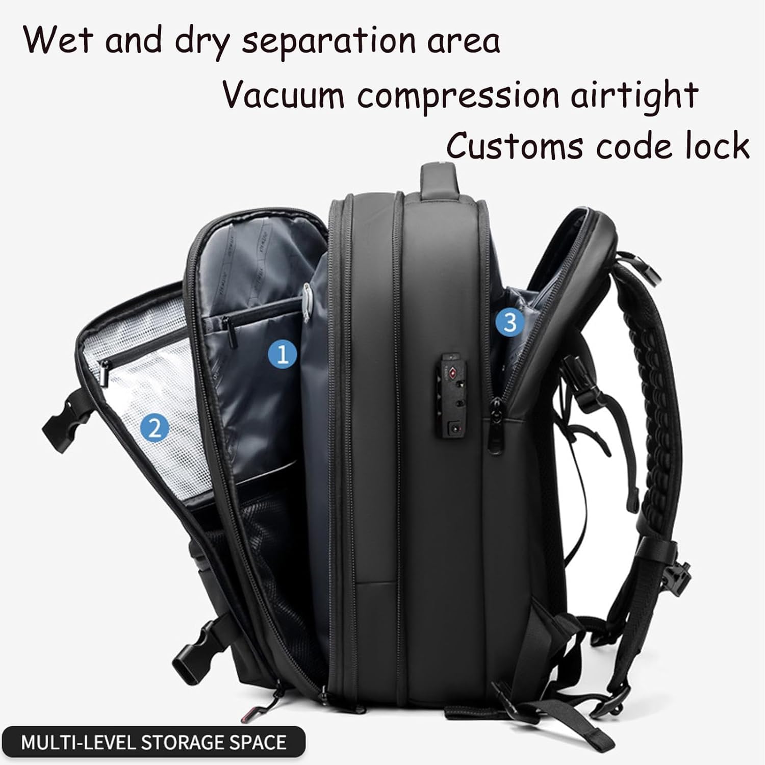 XIEGND Alepeak Vacuum Compression Backpack - Lightweight Travel Backpack with Vacuum Seal Technology for Space Saving | Perfect for Air Travel, Camping & Outdoor Adventures