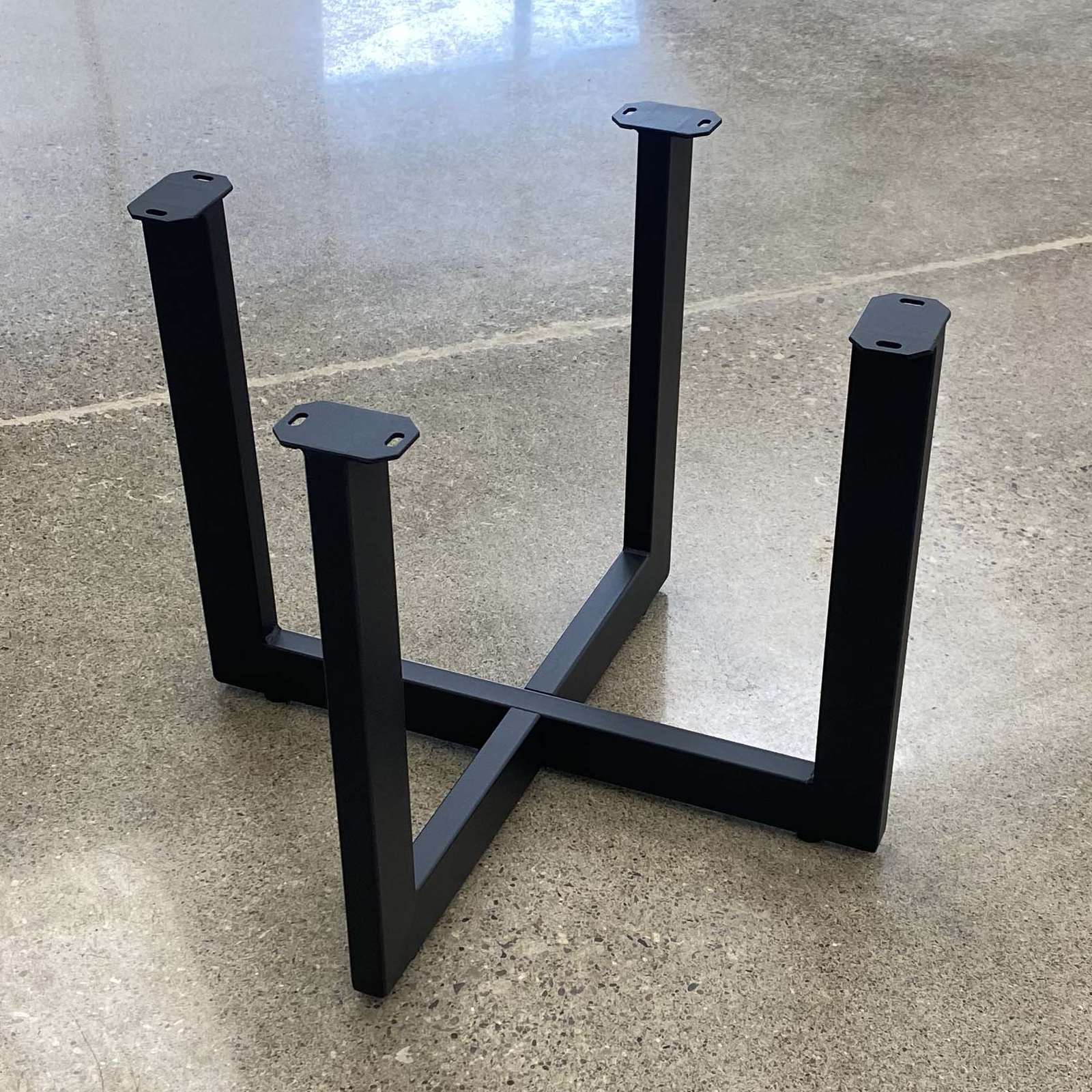 SS1420 Round Cross Coffee Table Base - Heavy Duty Metal Legs for Round or Square Table Tops (1 Set) - Perfect for Living Room, Office, or Restaurant Furniture
