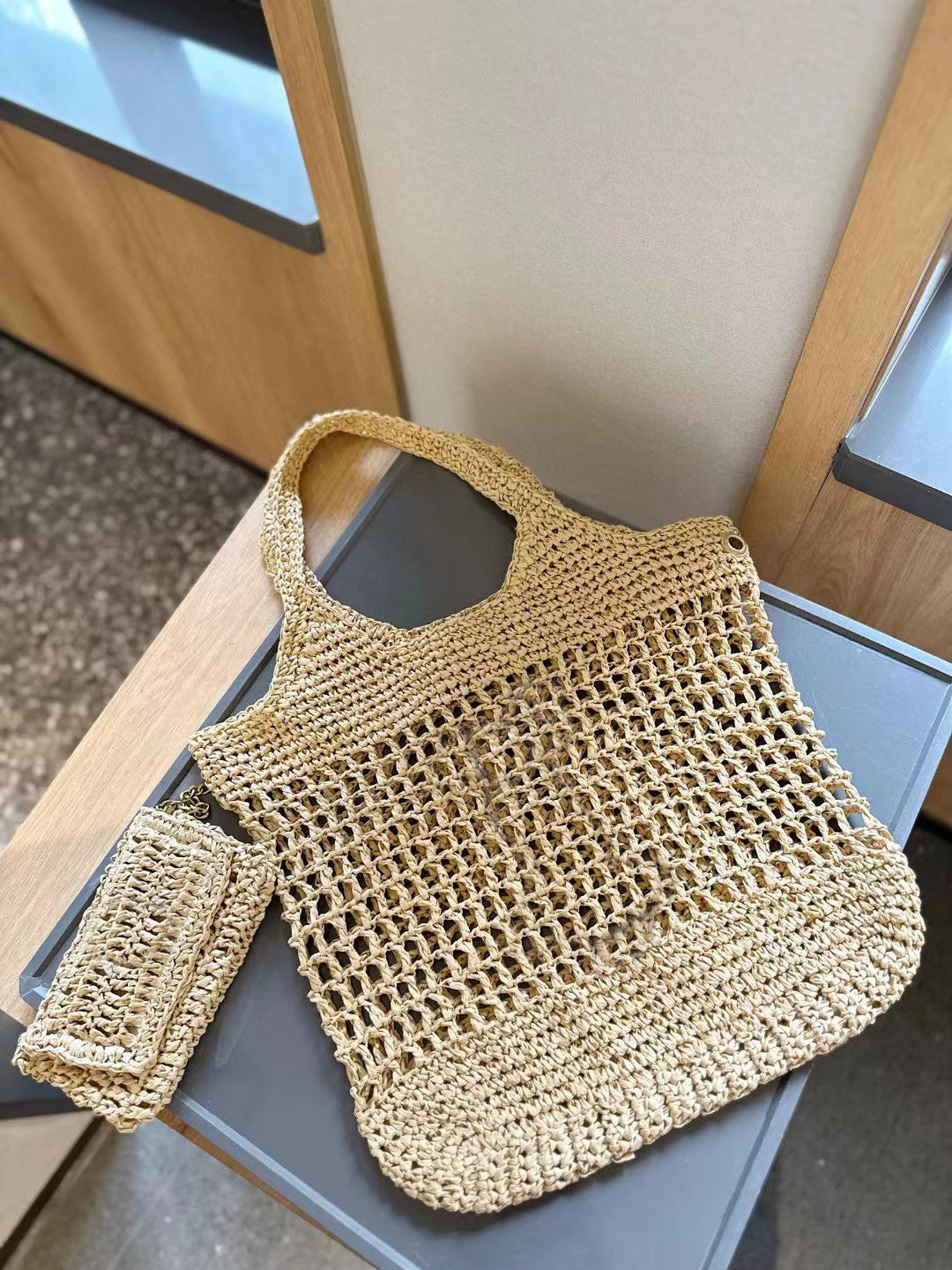 Eco-Friendly Straw Tote Bag - Lightweight & Durable Natural Woven Handbag for Beach, Shopping & Daily Use