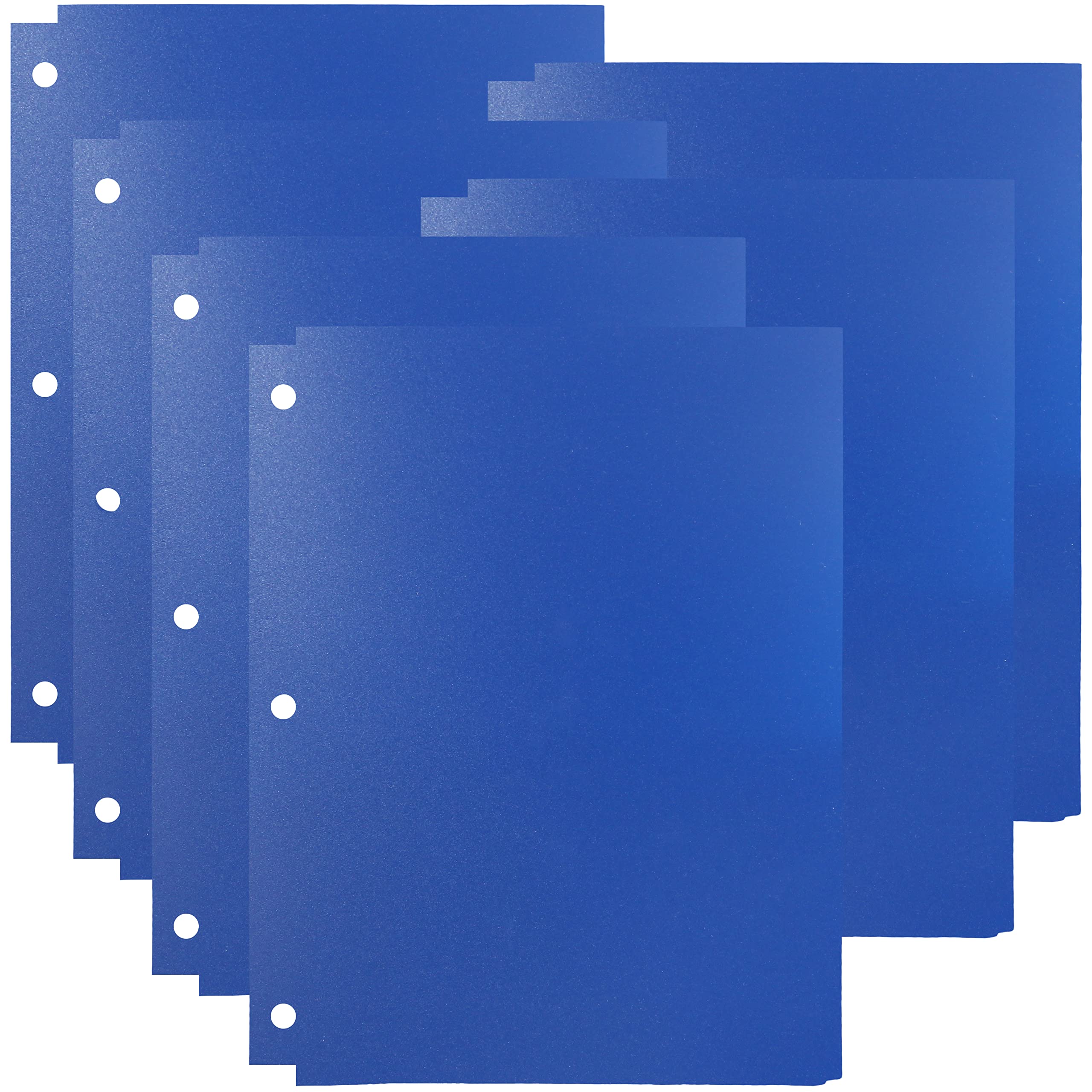 Youngever 6 Pack Heavy Duty Plastic Two Pocket Folders with 3 Hole Punch - Dark Blue Binder Dividers with Notches for School, Office & Organization | Durable File Folders for Documents, Papers & Homework