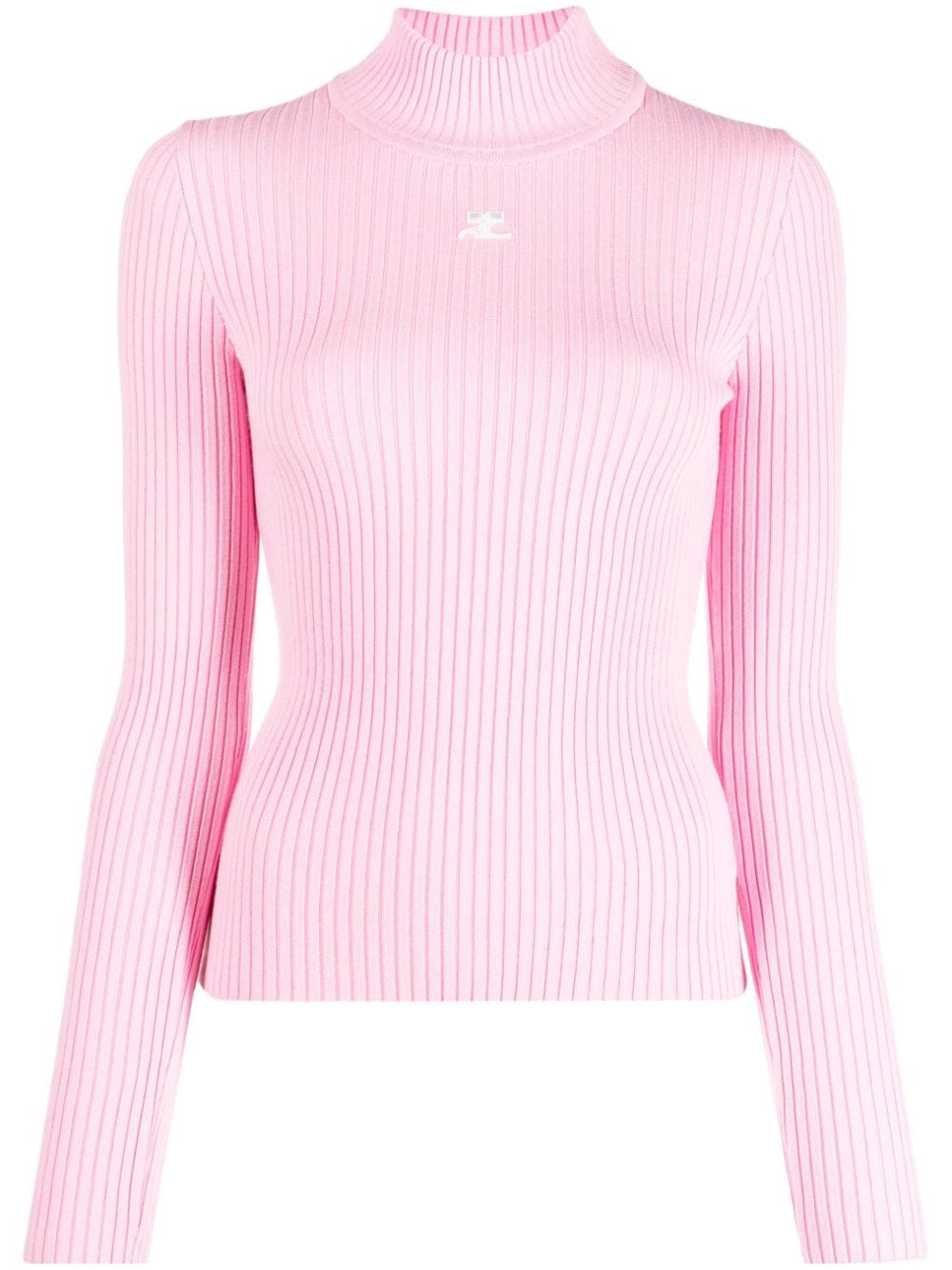 COURREGES PRE Pink Sweater for Women - Soft & Stylish Knitwear for Casual Outings & Fall Fashion