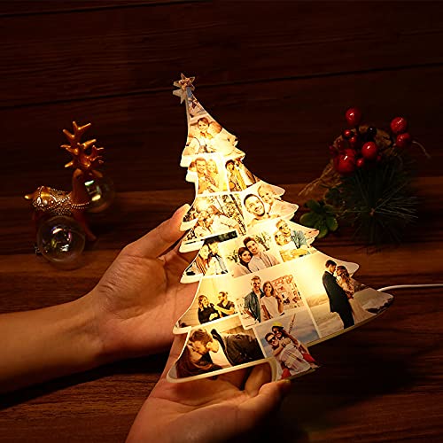 Custom 15 Photo LED Christmas Tree Lamp - Personalized USB Night Light for Home Decor, Holiday Parties & Wedding Decorations | Perfect for Bedroom, Nursery, Christmas Tree & Gift Giving
