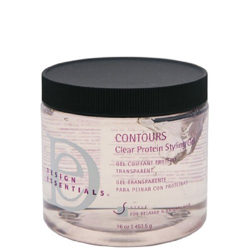 Design Essentials Contours Styling Gel for Natural Hair - Strong Hold, Frizz Control & Shine - Perfect for Curly, Coily & Wavy Hair Types - Salon-Quality Styling at Home
