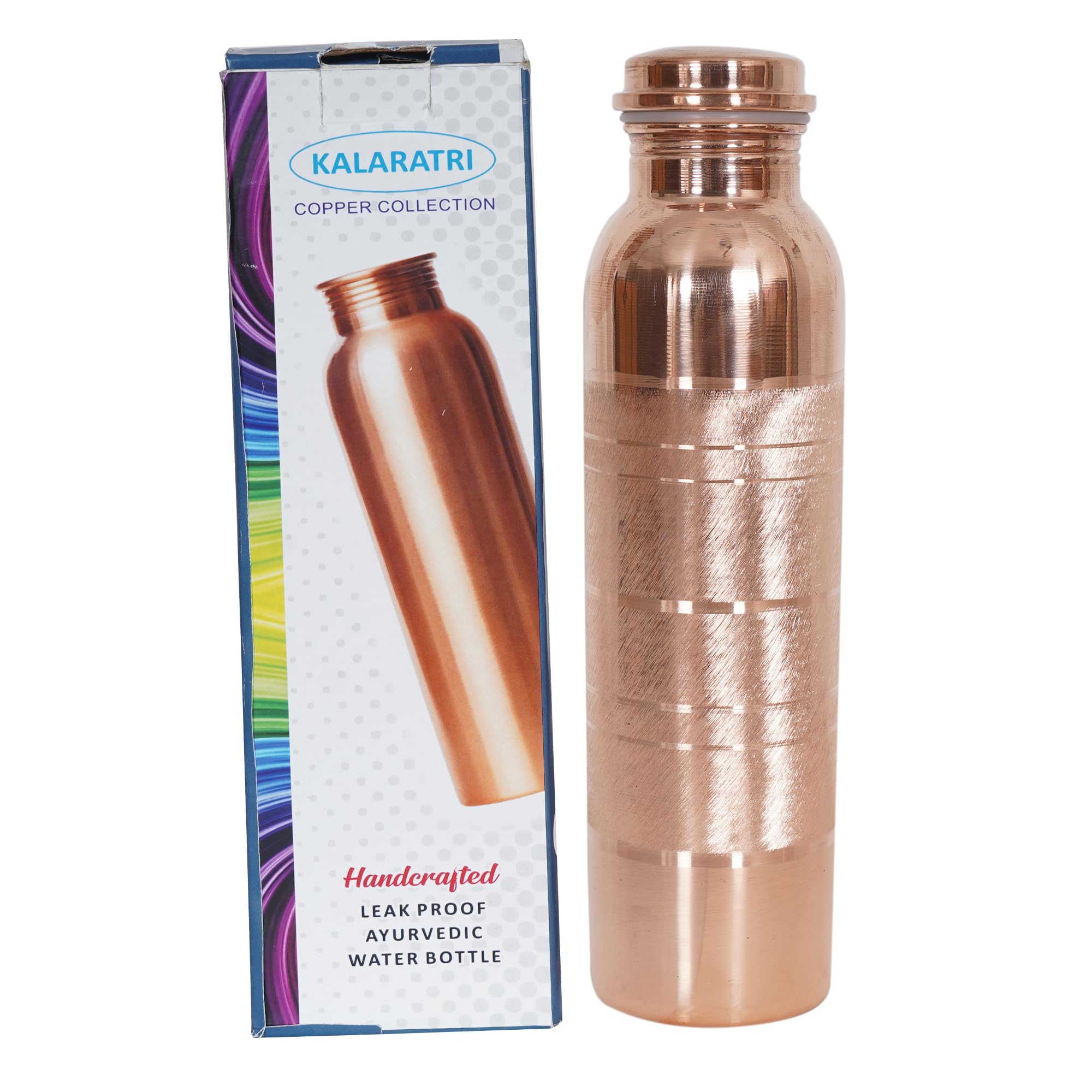 Pure Copper Water Bottle 34 Oz - Leak Proof, BPA-Free, Ayurvedic Water Storage for Health Benefits | Perfect for Yoga, Meditation & Daily Hydration