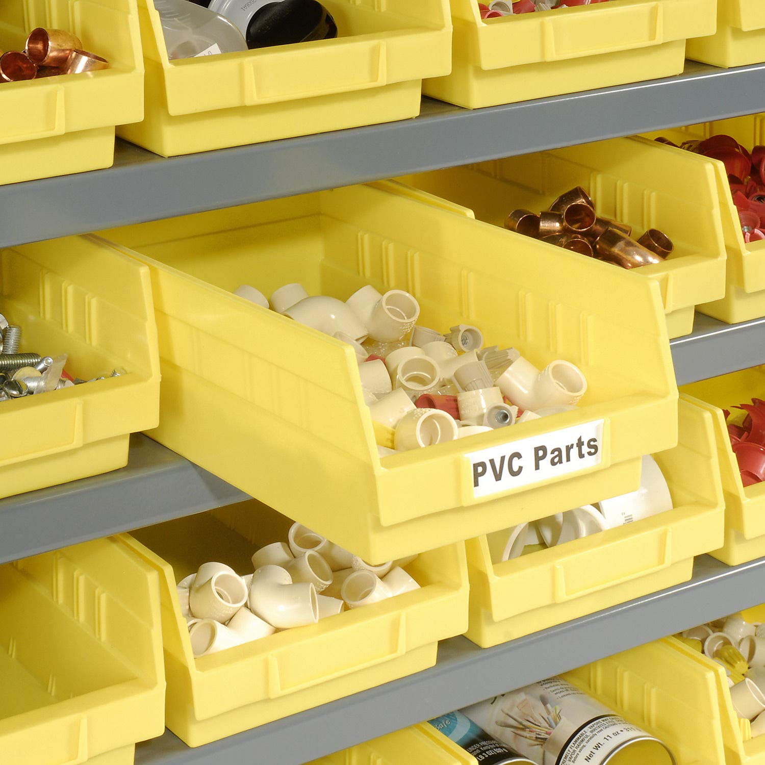 Global Industrial 7-Shelf Steel Storage Rack with 30 Plastic Bins (4
