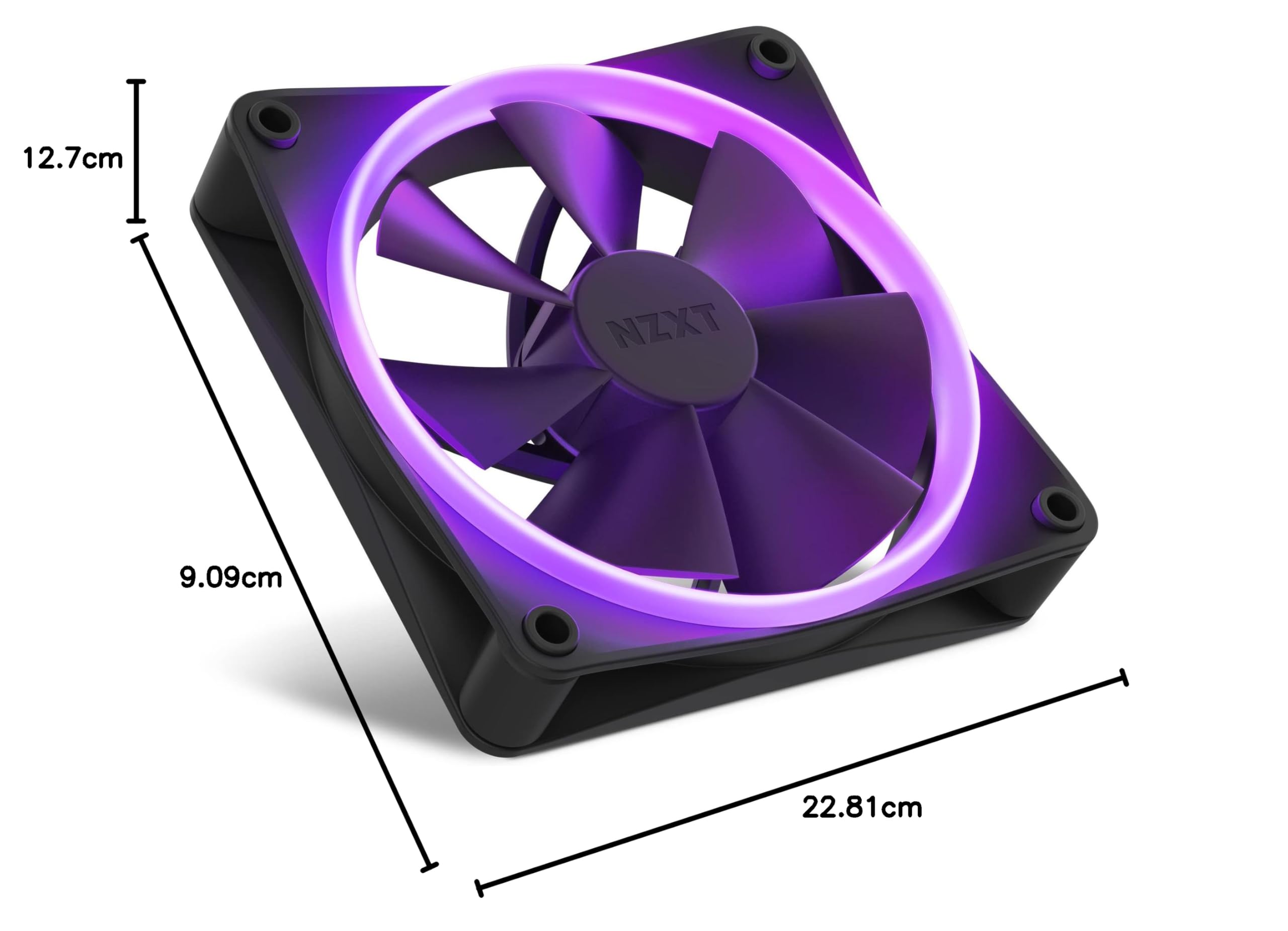 NZXT F120 RGB PC Cooling Fans - 120mm Black Case Fans with Advanced RGB Lighting & Quiet Operation - Triple Pack Includes Fan Controller - Perfect for Gaming PCs, Workstations & Custom Builds