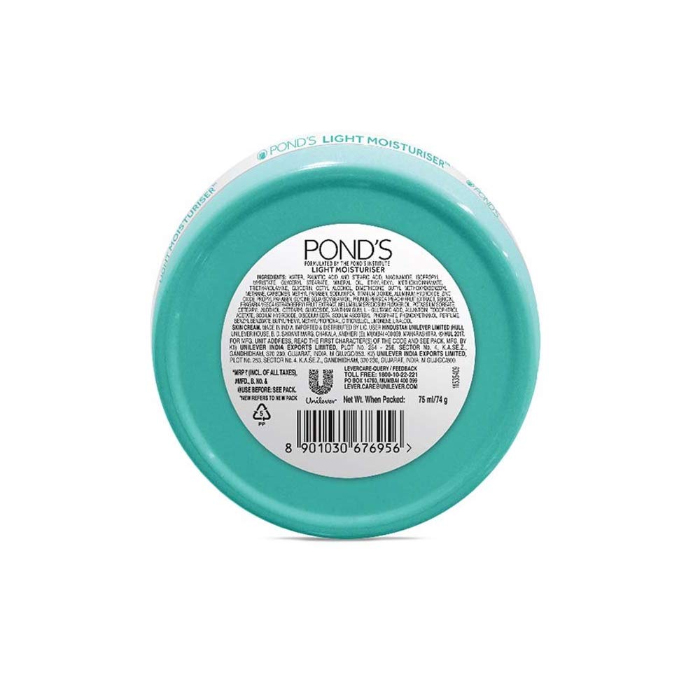 Pond's Lightweight Face Moisturizer Cream for Hydration & Glow, 75ml – Perfect for Daily Skincare Routine & Dry Skin Relief