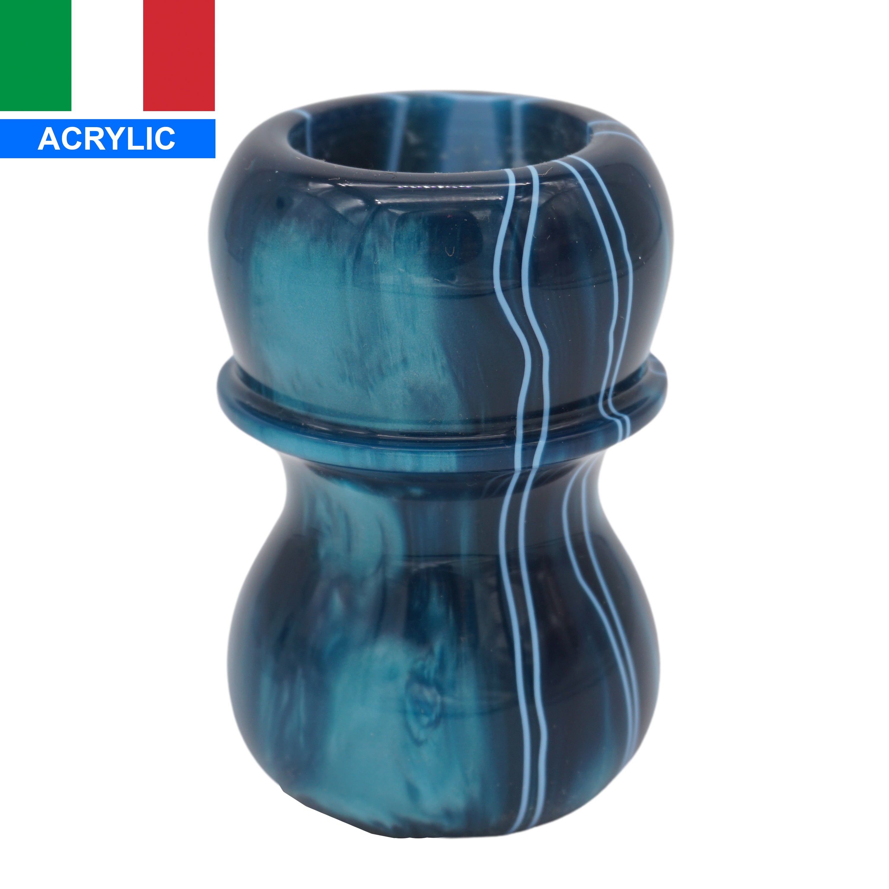 Premium Ocean Waves Handcrafted Shaving Brush Handle - Fits 24mm & 26mm Knots - Perfect for Wet Shaving & Grooming Gifts - Ideal for Barbershop & Home Use