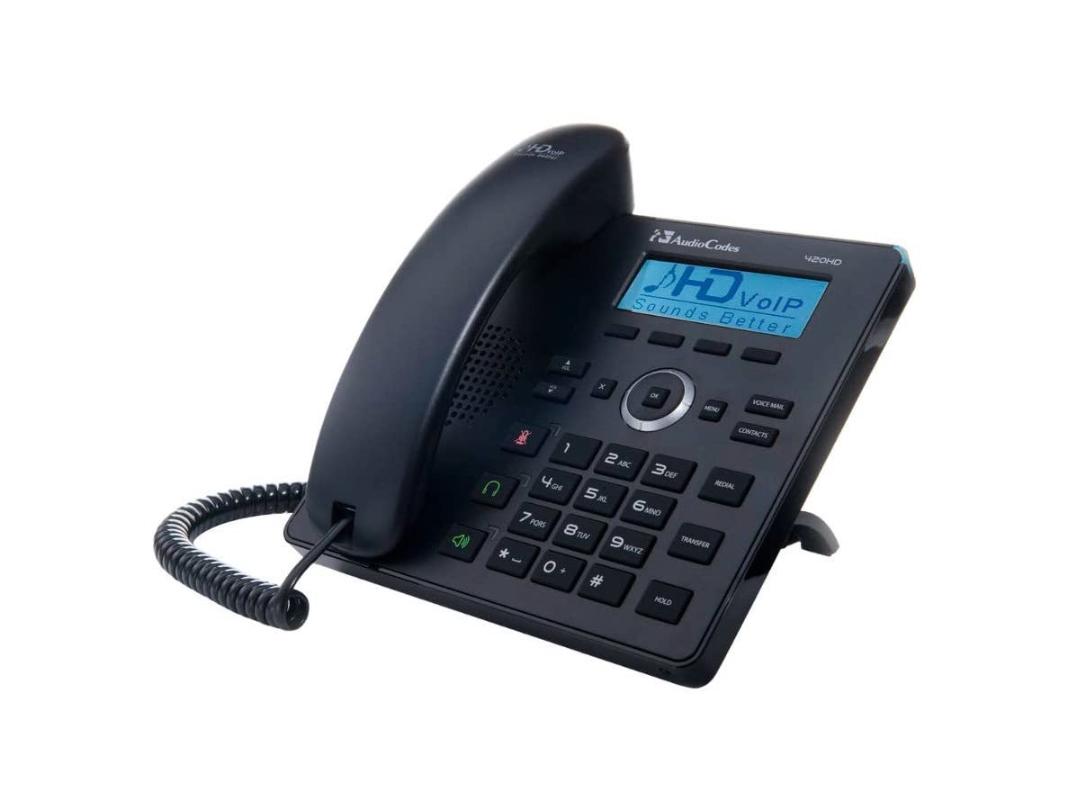 Audiocodes AUC Lync 420HD IP Phone with PoE & GbE - Black UC420HDEG for Office Communication & VoIP Calls