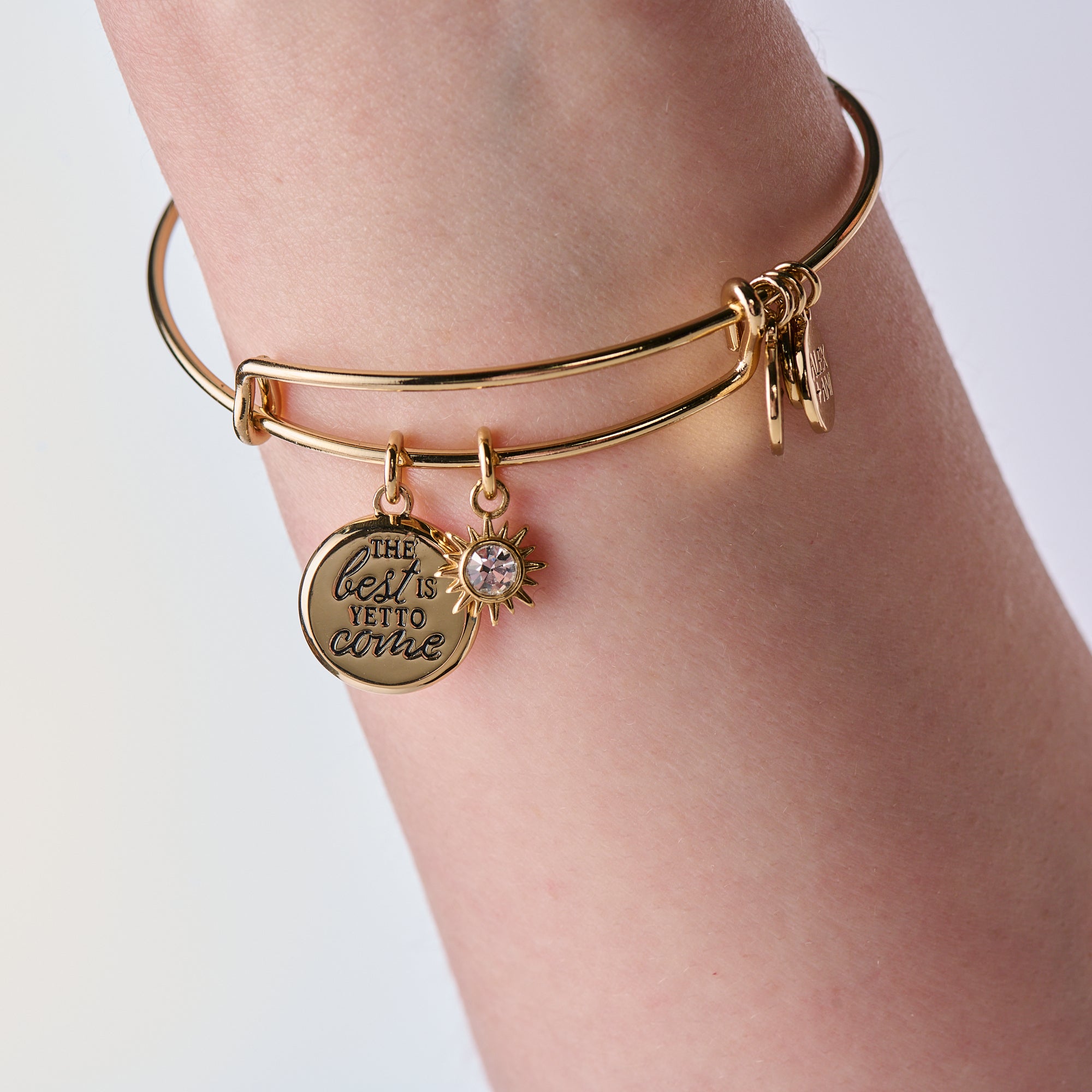 Stylish 'The Best Is Yet To Come' Duo Charm Bangle - Perfect for Gifts, Anniversaries & Everyday Wear