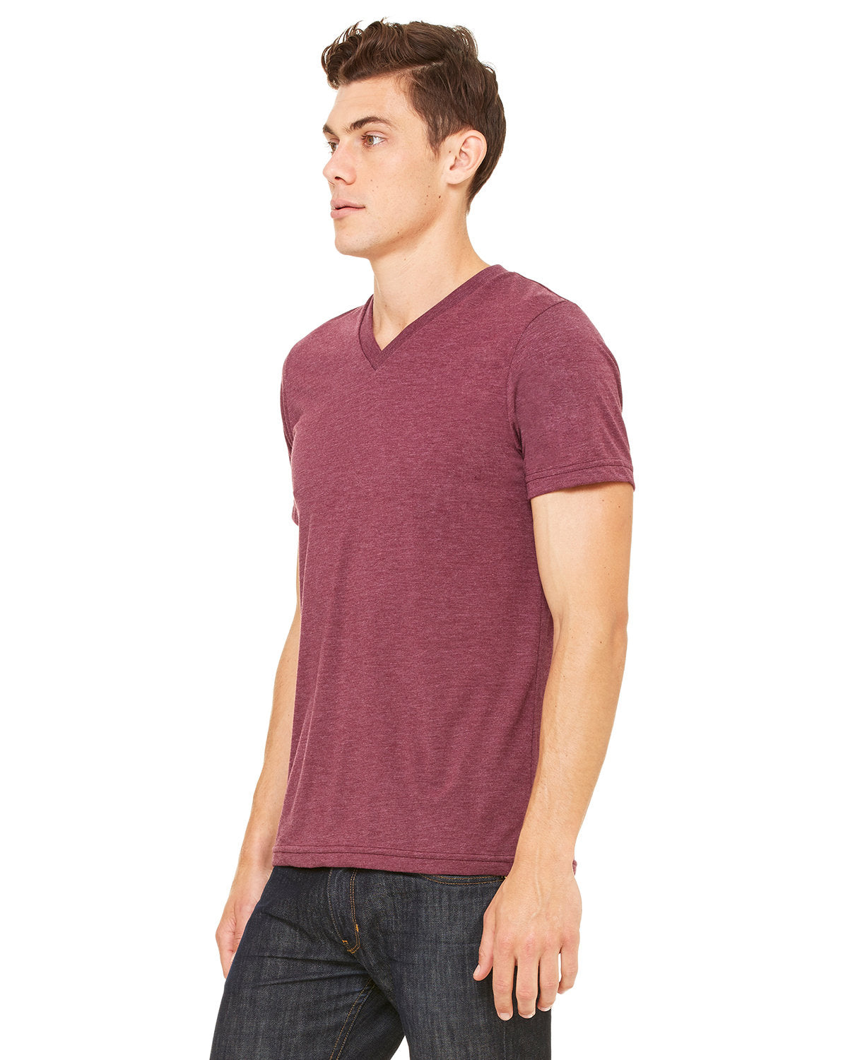 Bella + Canvas 3415C Unisex Triblend V-Neck T-Shirt - Soft Comfortable Tee for Men & Women - Perfect for Casual Wear, Gym, and Everyday Outfits