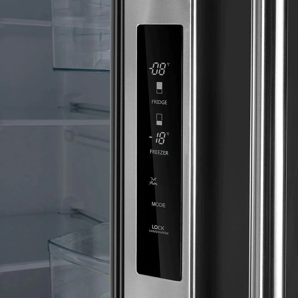 FORNO 31 Inch 17.5 cu ft Stainless Steel French Door Refrigerator with Ice Maker - Energy Efficient, Spacious Freezer & Adjustable Shelves - Perfect for Modern Kitchens & Large Families (Model: FFFFD1974 31SB)