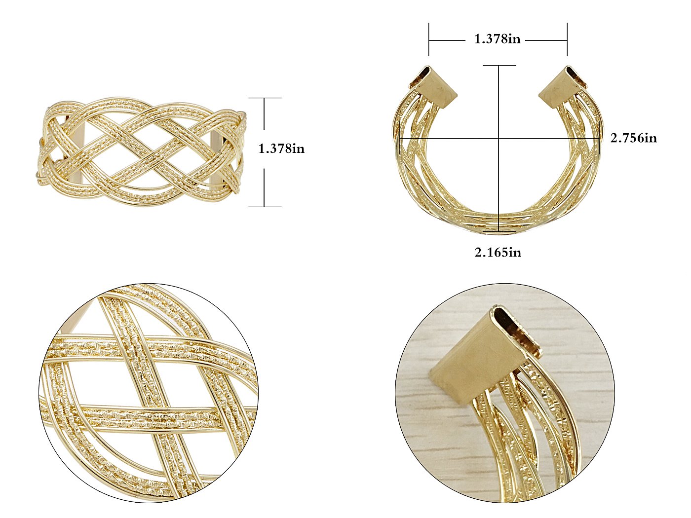 Alilang Gold Greek Goddess Textured Woven Braid Arm Band - Adjustable Wrist Cuff Bracelet for Costume, Festival & Boho Fashion | Perfect for Greek Mythology Parties, Renaissance Fairs & Themed Events