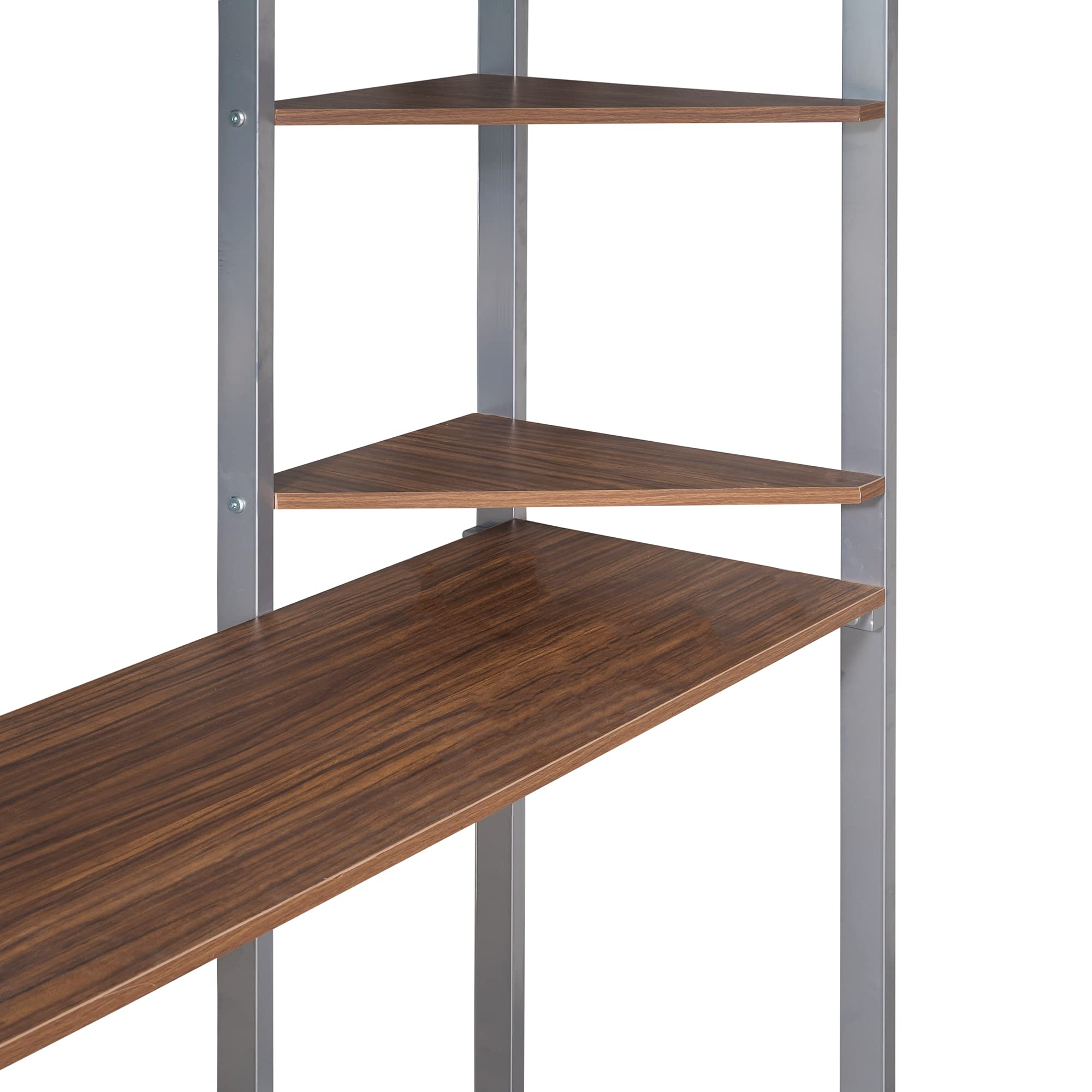 **Full Metal Loft Bed with Desk & Shelves - Heavy Duty Steel Frame for Kids, Teens & Adults (Silver) - Space-Saving Study & Sleep Solution for Small Rooms**