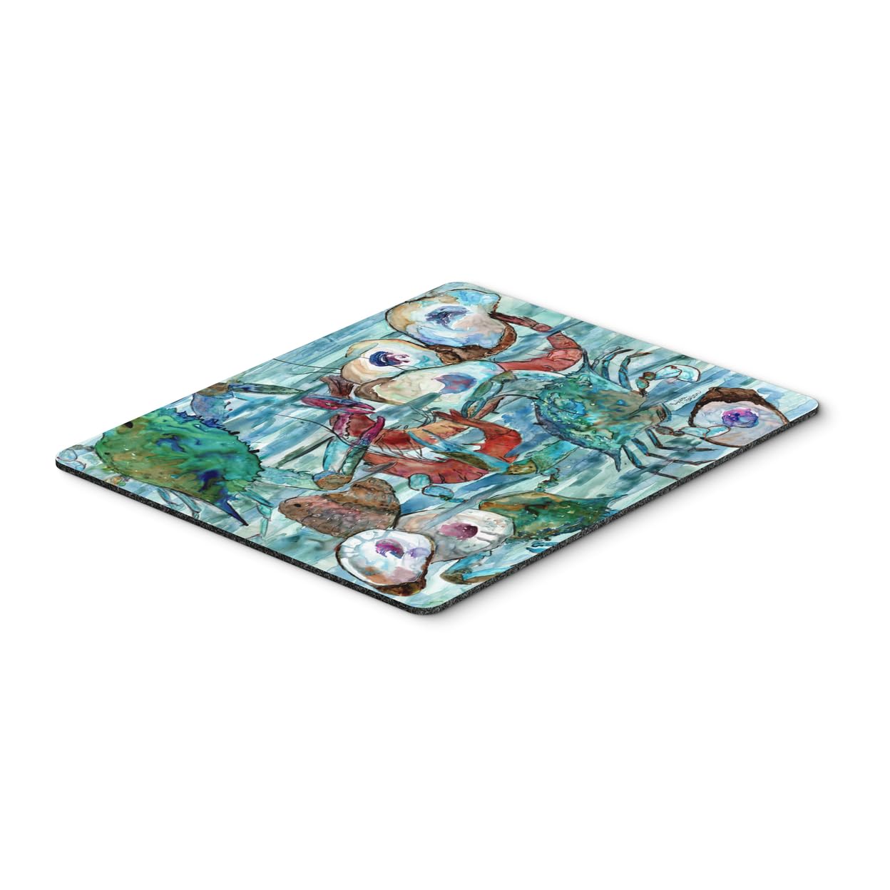 Caroline's Treasures 8964MP Watery Shrimp, Crabs & Oysters Mouse Pad - Large Washable Non-Slip Desk Mat for Home Office, Gaming & Computer Work | Perfect for Laptop Users & PC Enthusiasts