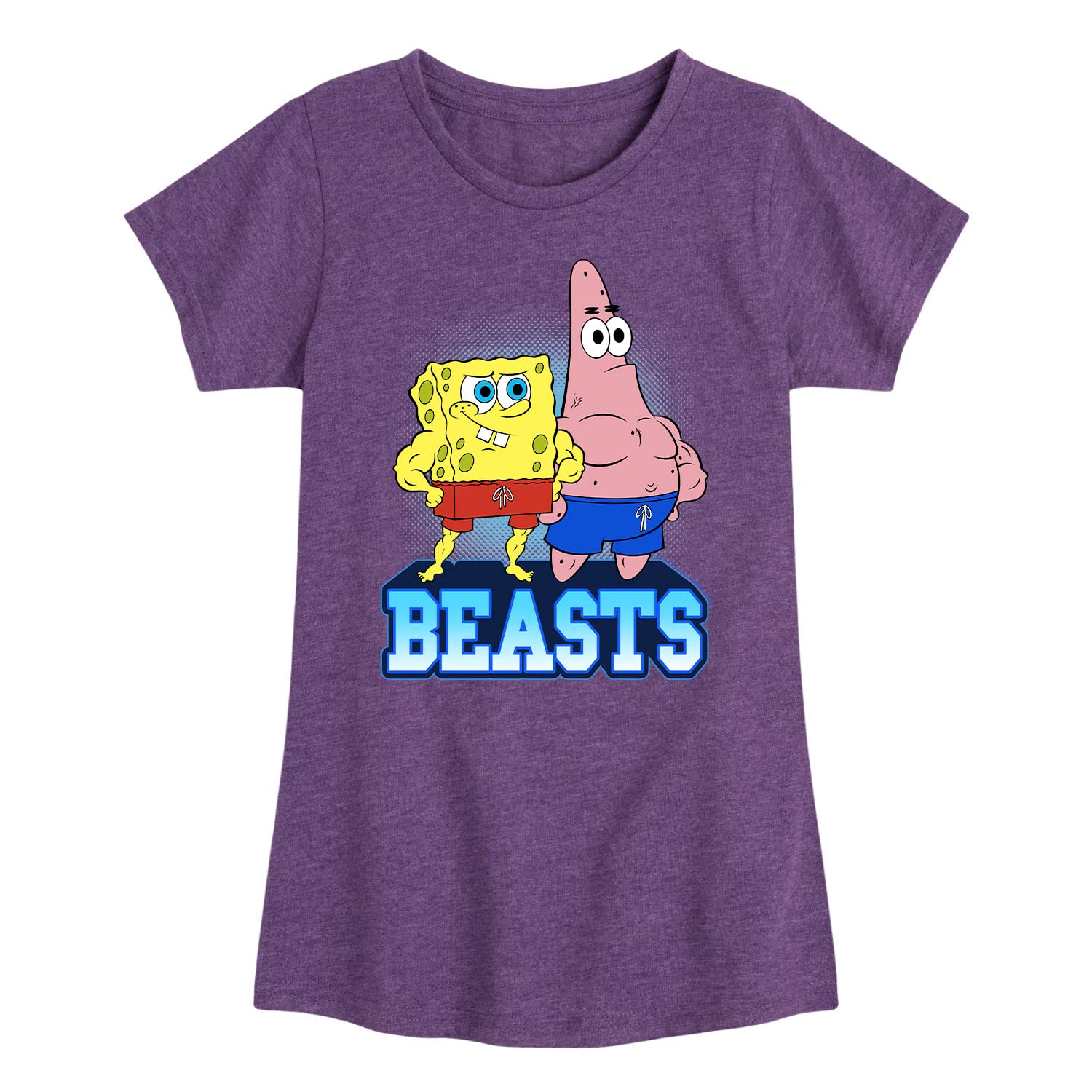 Spongebob and Patrick Beasts Toddler & Youth Girls Short Sleeve T-Shirt | HYBRID APPAREL | Cartoon Character Tee for Kids | Perfect for Playdates, Birthday Parties & Casual Wear