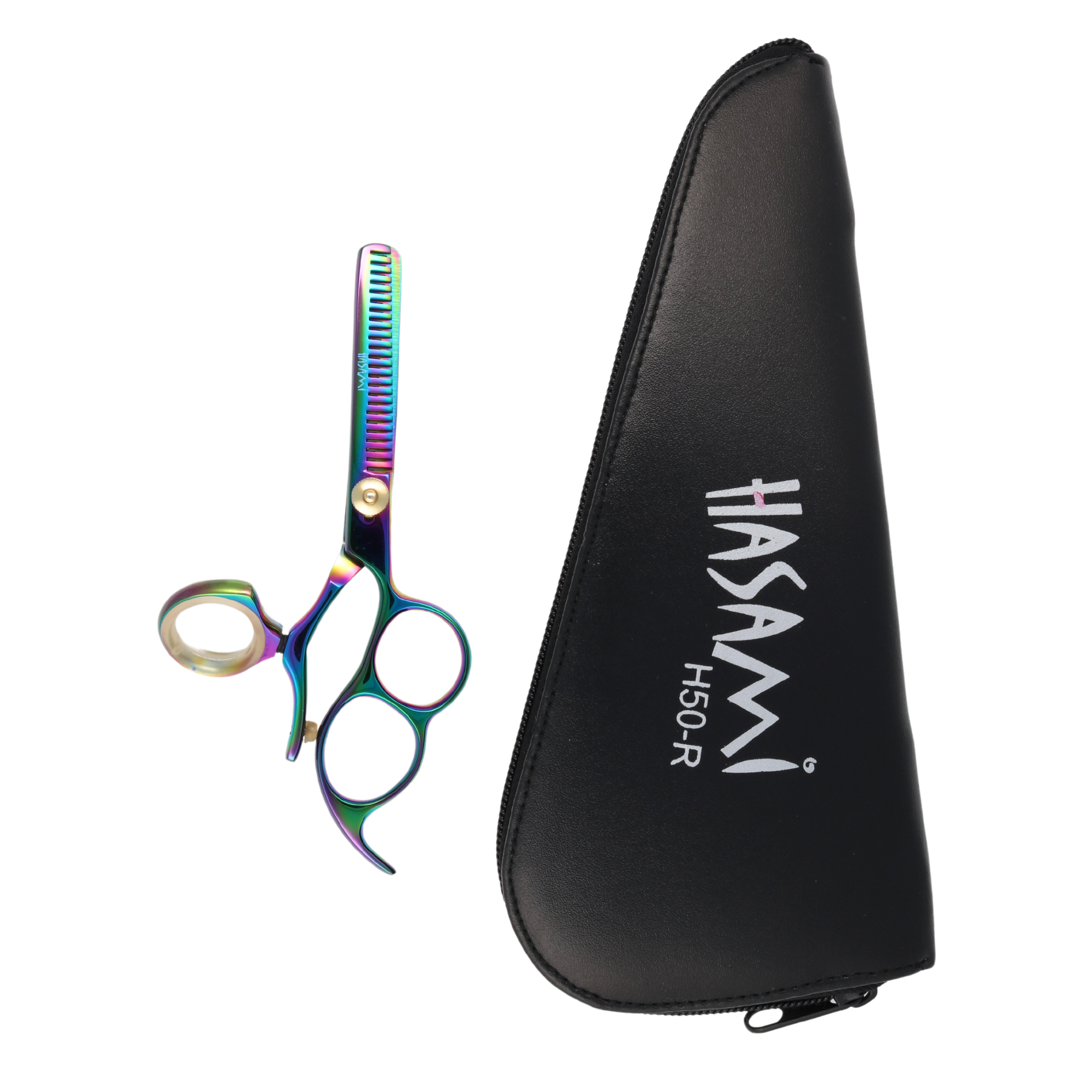 Professional Hasami 5 Inch Thinning Scissors & Shears - Titanium Finish H50R for Hair Styling & Texturizing | Salon-Grade Hairdressing Tools for Barbers & Stylists