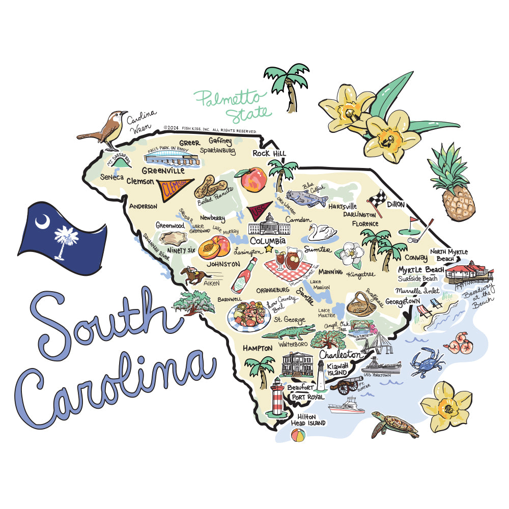 South Carolina Medium Iced Cup Coolie - Insulated Beverage Sleeve for Coffee, Tea & Cold Drinks - Perfect for Beach, Picnics & Outdoor Parties