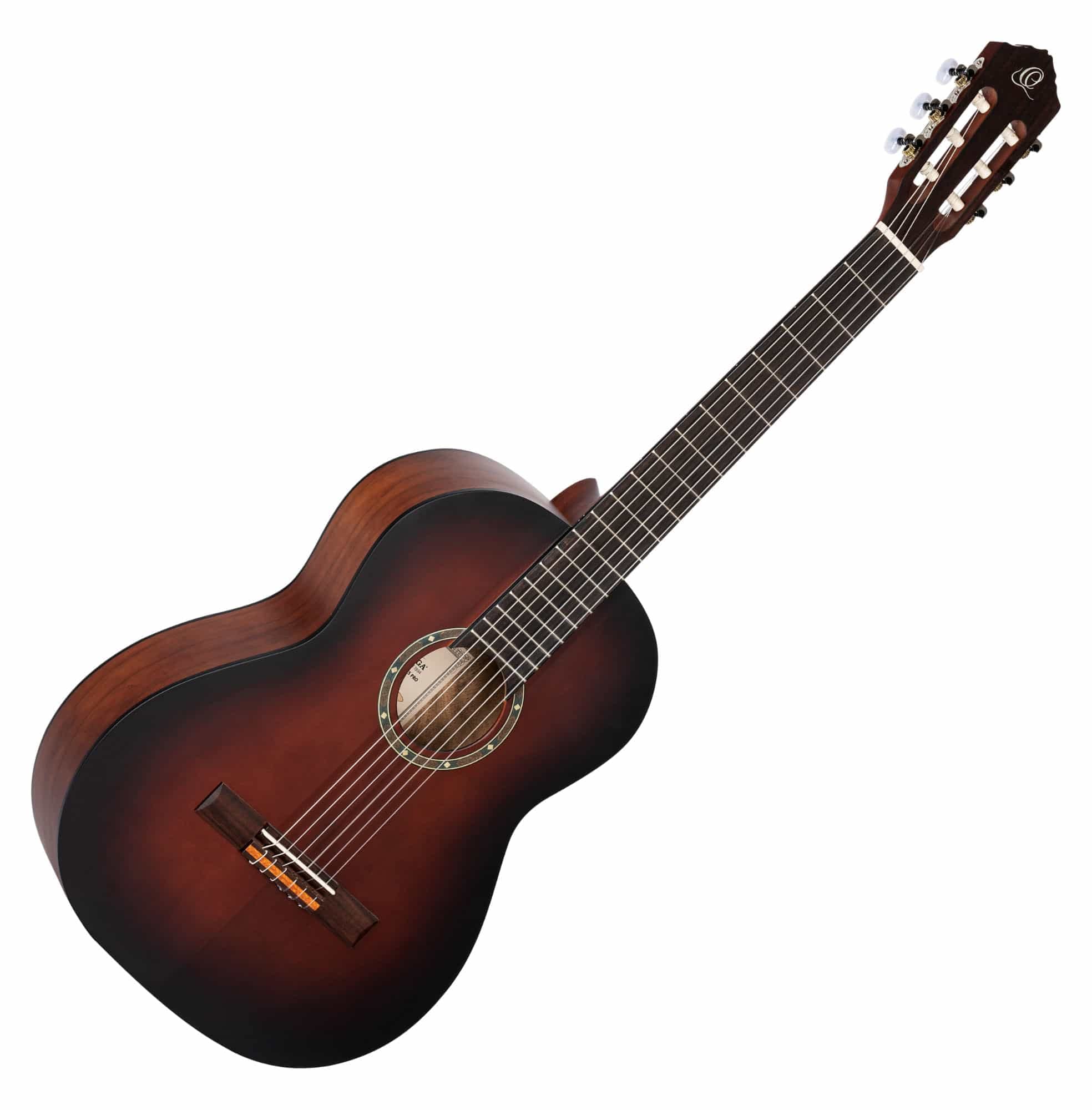 Ortega R55BFT 4/4 Size Classical Guitar with Solid Top & Nylon Strings - Right-Handed Bourbon Fade Finish | Perfect for Beginners, Students & Home Practice | Ideal for Classical Music, Flamenco & Fingerstyle Playing
