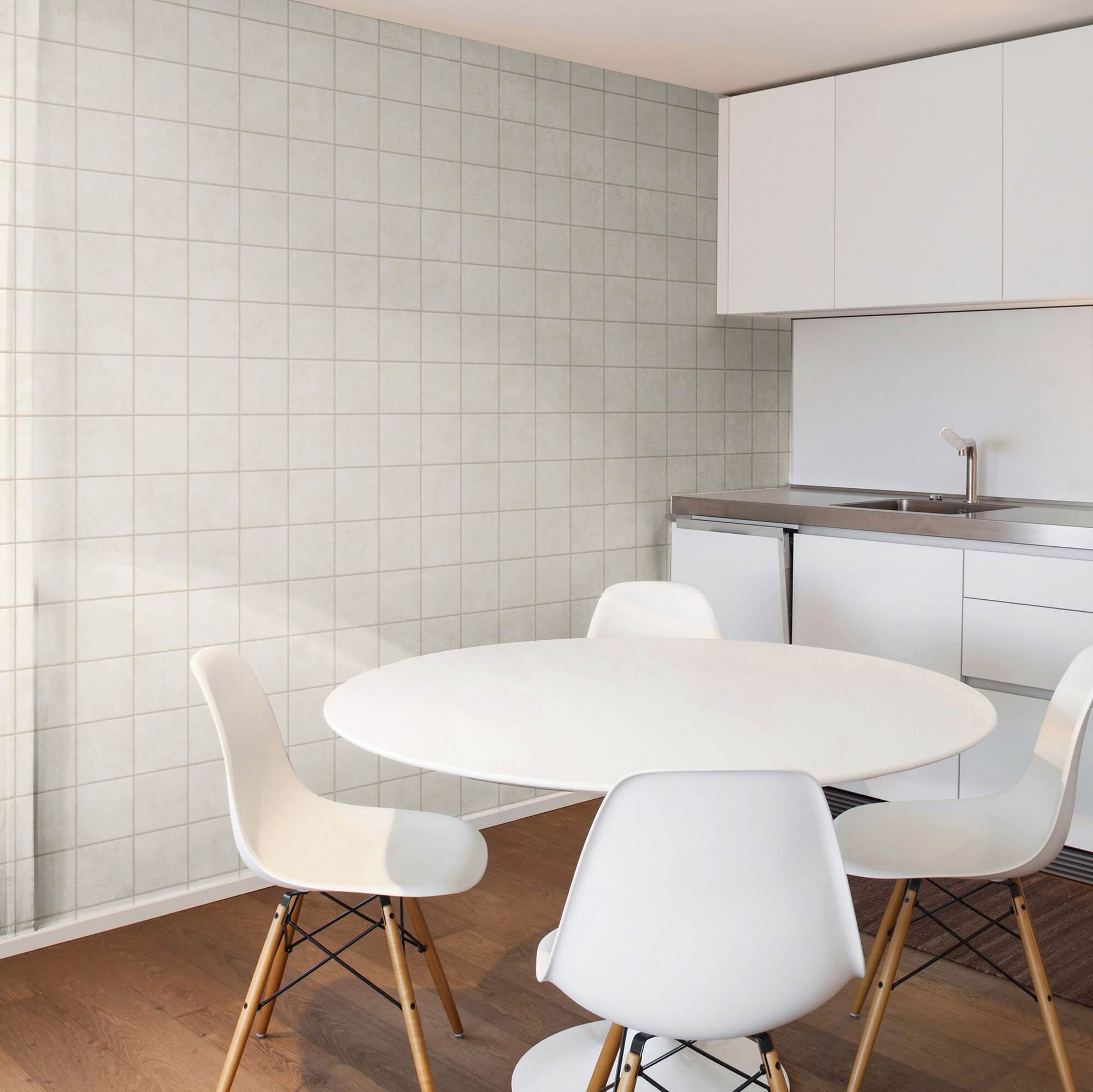 Beige Peel and Stick Removable Wallpaper - Self-Adhesive Global Tile Pattern Wallpaper 6097 - Perfect for Home Decor, Bedroom, Living Room & Office Renovation