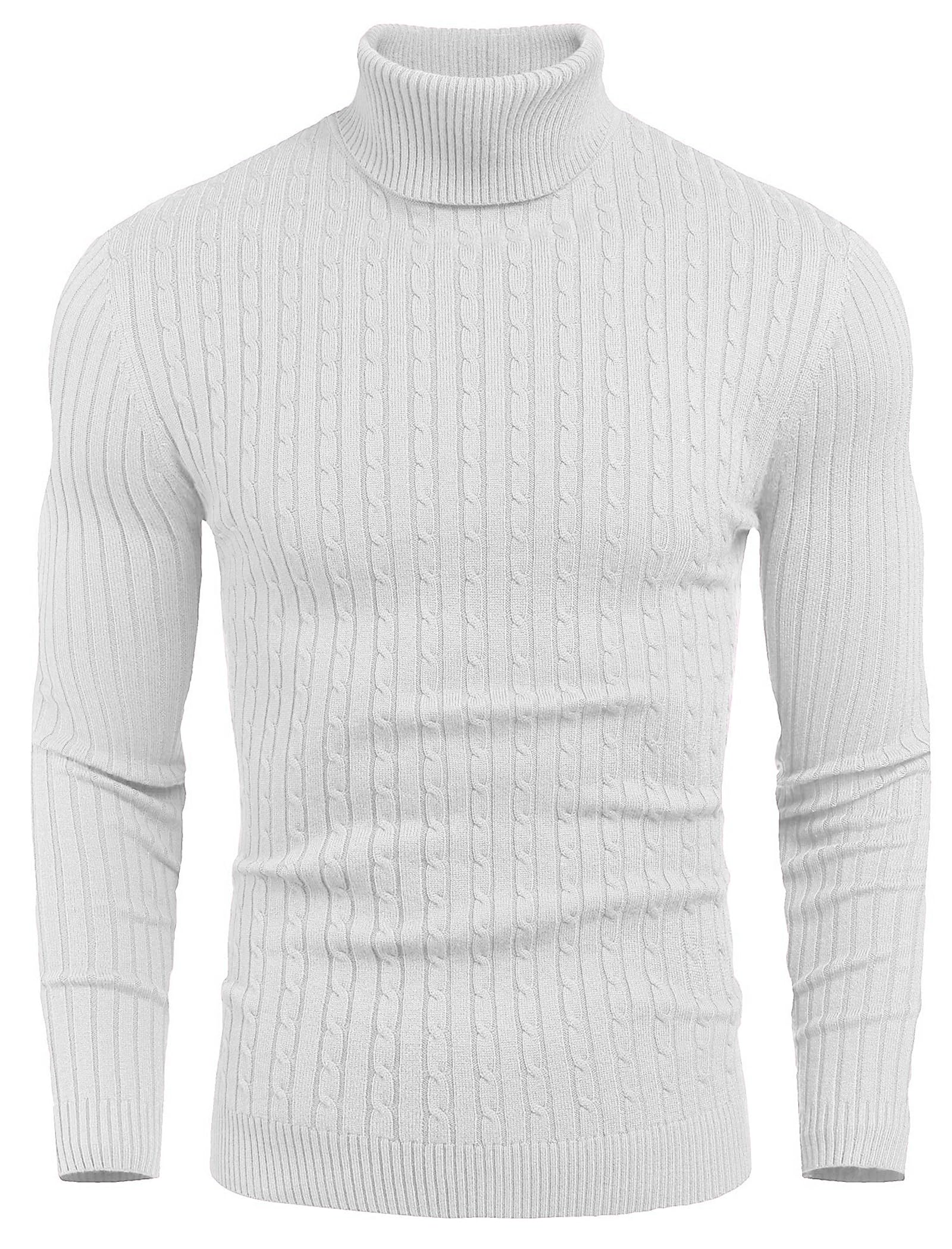 COOFANDY Men's Slim Fit Turtleneck Sweater - Casual Twist Pattern Knit Pullover for Winter | Warm & Stylish Crewneck Jumper for Office, Date Night & Holiday Outfits