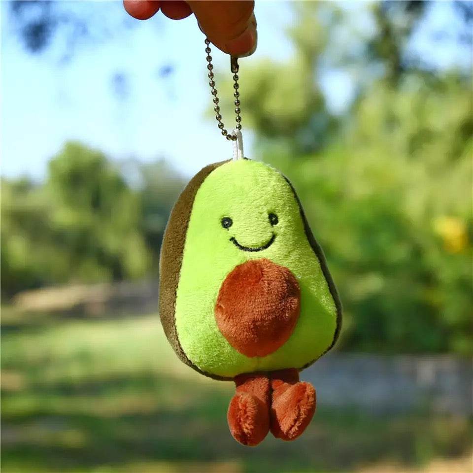 Soft Plush Avocado Keychain - Cute Kawaii Avocado Charm for Backpacks, Purses & Gifts - Perfect for Key Rings, Bags & DIY Accessories
