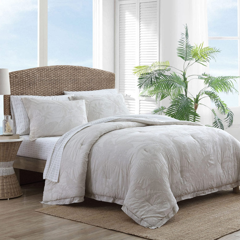 Tommy Bahama Abalone Textured Quilt Cover Set - Queen Size Bedding with Ocean-Inspired Design for Coastal & Beach House Decor