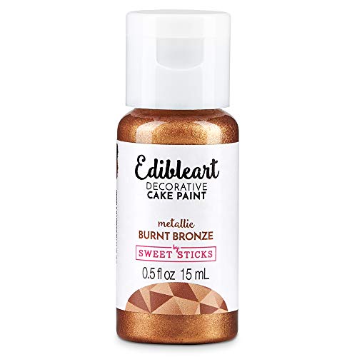 Icinginks Sweetsticks Metallic Burnt Bronze Edible Cake Paint 15ml - Food Safe Decorating Paint for Cakes, Cookies, Cupcakes | Perfect for Birthday Cakes, Wedding Desserts & DIY Baking Projects