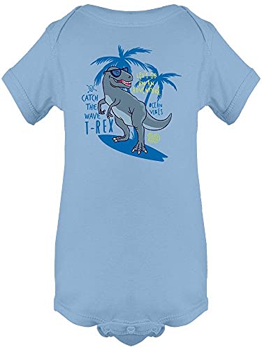 Cute Dinosaur with Surfboard Beach Bodysuit for Baby Boys & Girls - Soft Cotton One-Piece Outfit for Summer Beach Vacation, Pool Party & Photo Shoots