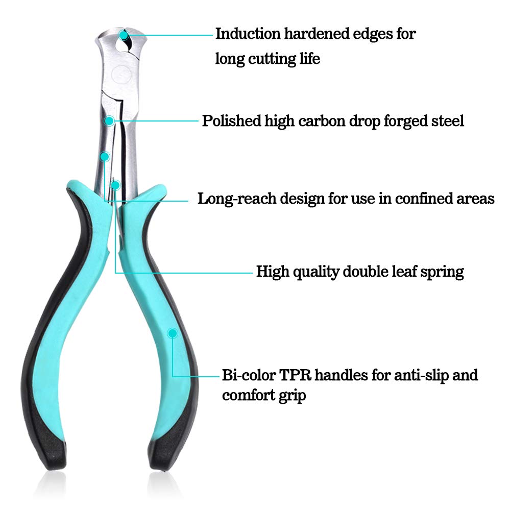 SPEEDWOX 5.5 Inch Mini End Cutting Pliers - Precision Long Reach Wire Cutters for Guitar Strings, Beading & Jewelry Making - Ideal for Crafts, DIY & Electronics Repair