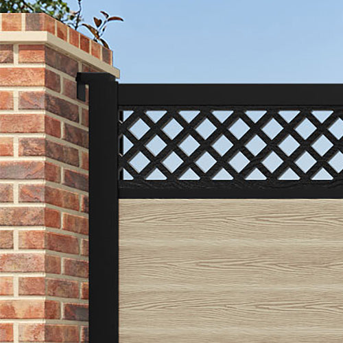 Classic Hive Straight Top Driveway Gate in Light Oak with Top Screen - Perfect for Home Security, Privacy Fencing, and Garden Decoration