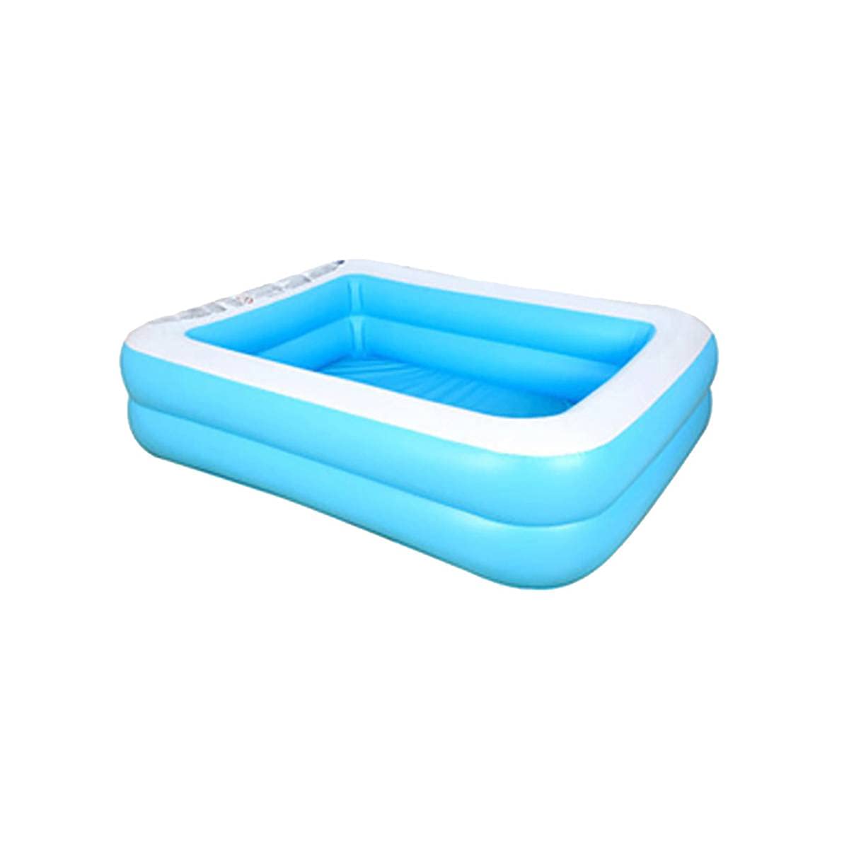 LIU Inflatable Kids Paddling Pool - 110cm Rectangular Outdoor Swimming Pool for Children, Summer Water Play & Bathing Tub, Blue | Perfect for Backyard, Beach & Garden Fun