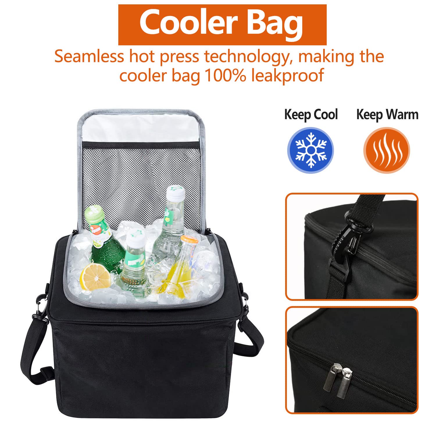115L Car Trunk Organizer with Insulated Leakproof Cooler Bag - 4-in-1 Waterproof Portable Storage for SUV, Truck & Vehicles | Large Compartment Cargo Organizer with Cover | Perfect for Road Trips, Groceries & Outdoor Adventures
