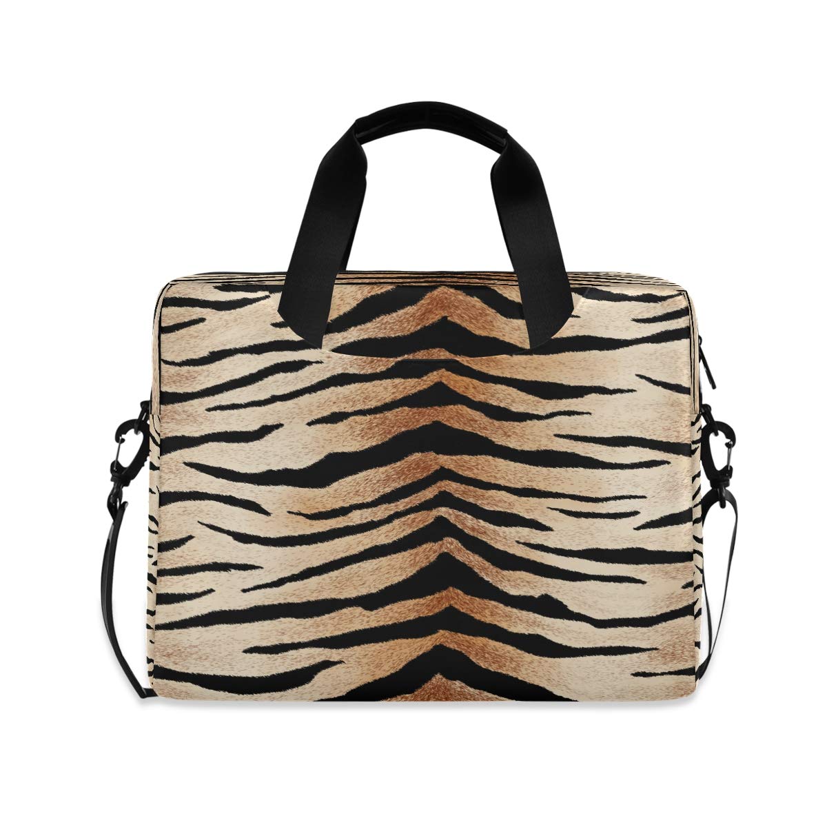 African Tiger Print Laptop Bag - 13 14 15.6 Inch Laptop Sleeve Case with Shoulder Strap - Durable Work Briefcase for MacBook, Tablet & Computer - Perfect for Office, Business Travel & School Commute