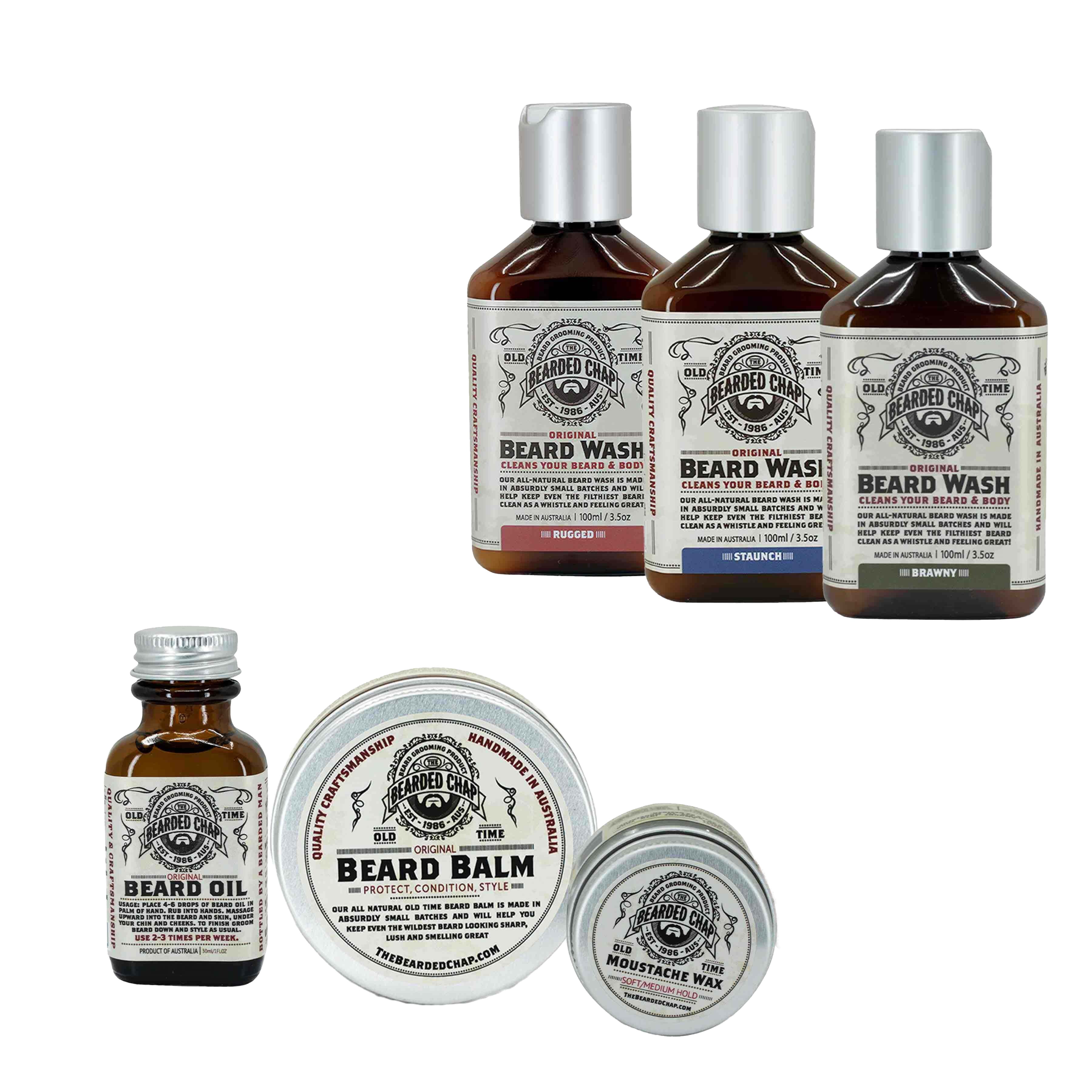 Beard Growth Kit for Men - Complete Beard Care Starter Bundle with Oil, Balm & Brush - Perfect for Grooming, Styling & Maintenance