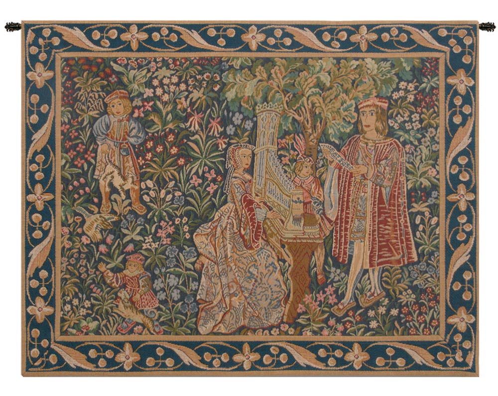 Charlotte Home Furnishings French Tapestry Wall Hanging - 25x32 Inch Viscose Cotton Polyester Blend Woven in France - Elegant Wall Art for Living Room, Bedroom & Office Decor