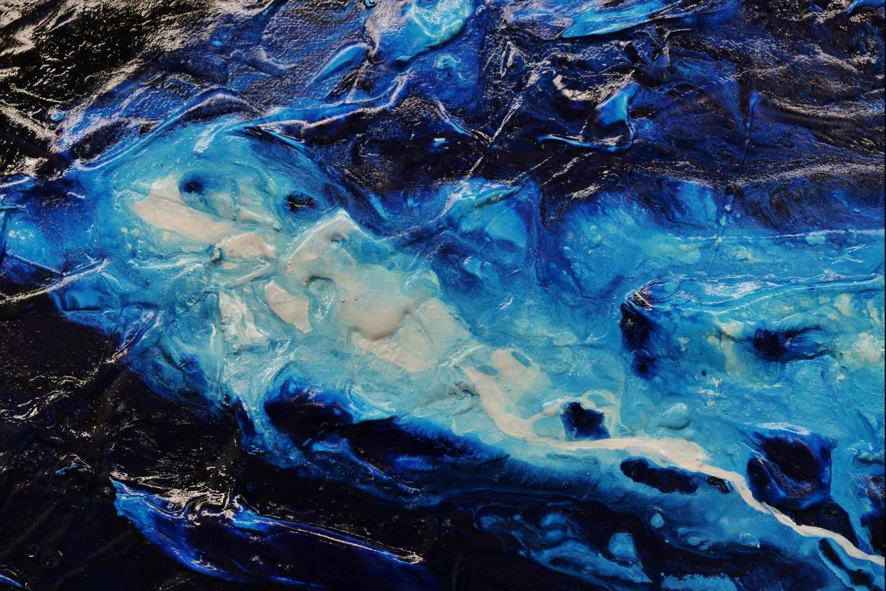 Coastal Existence 270cm x 120cm Blue White Textured Abstract Canvas Wall Art - Perfect for Living Room, Bedroom & Office Decor