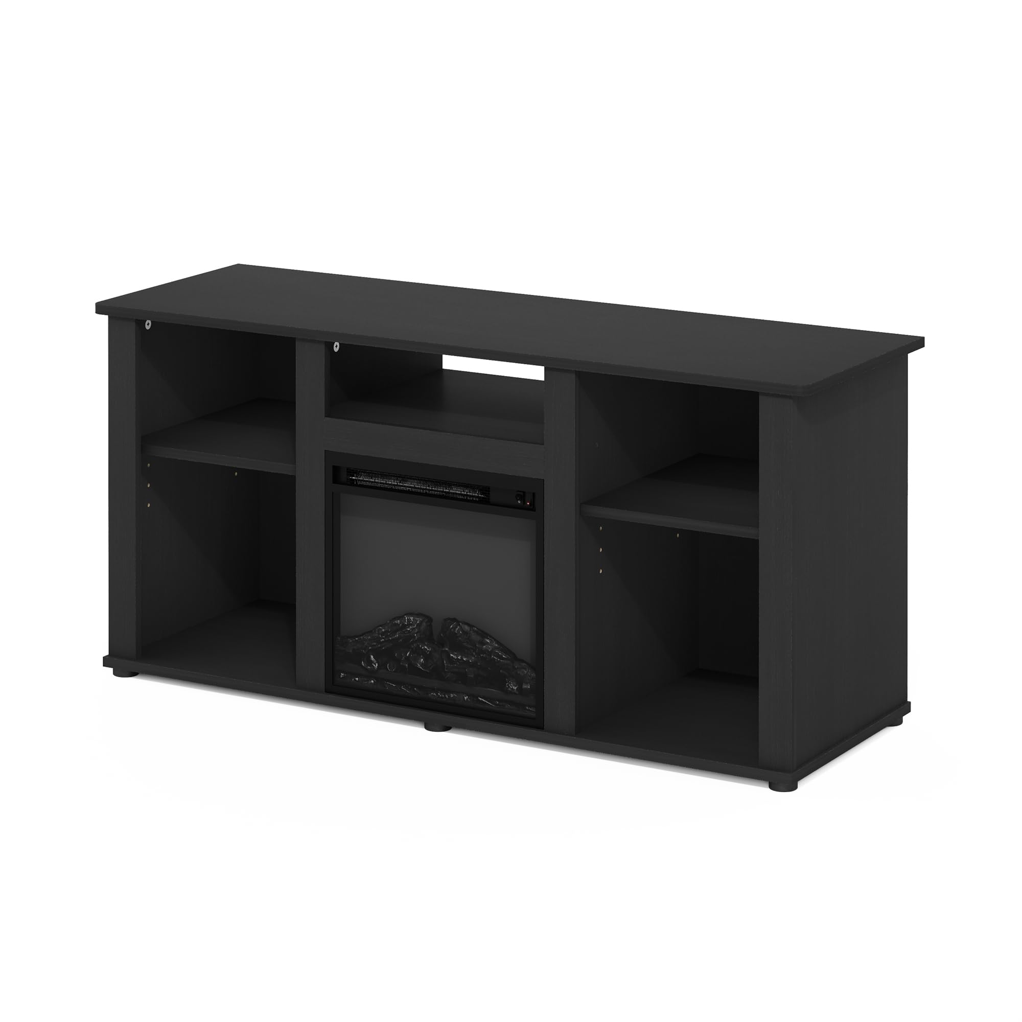 Furinno Jensen 55 Inch Fireplace TV Stand with Open Storage - Modern Entertainment Center for Living Room, Bedroom & Home Theater