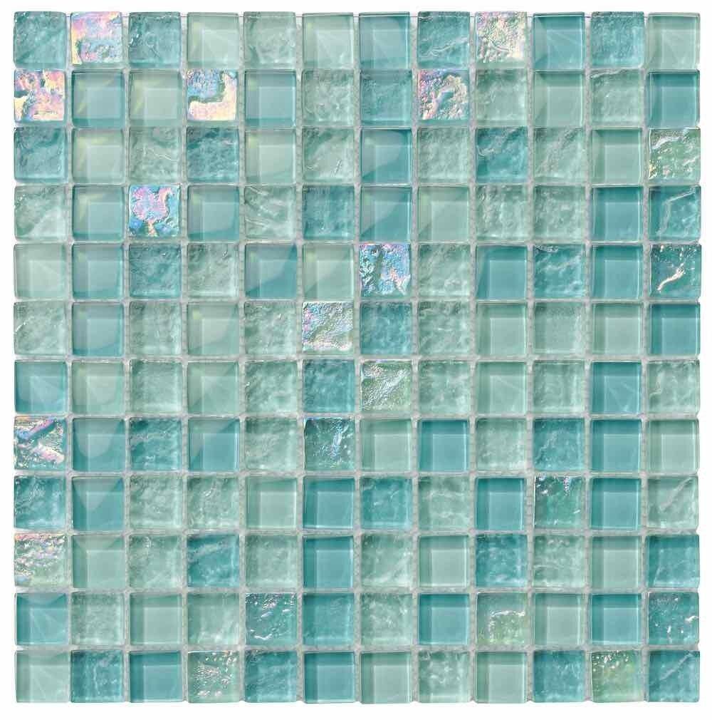 Sea Foam Blend Glass Pool Mosaic Tile 1