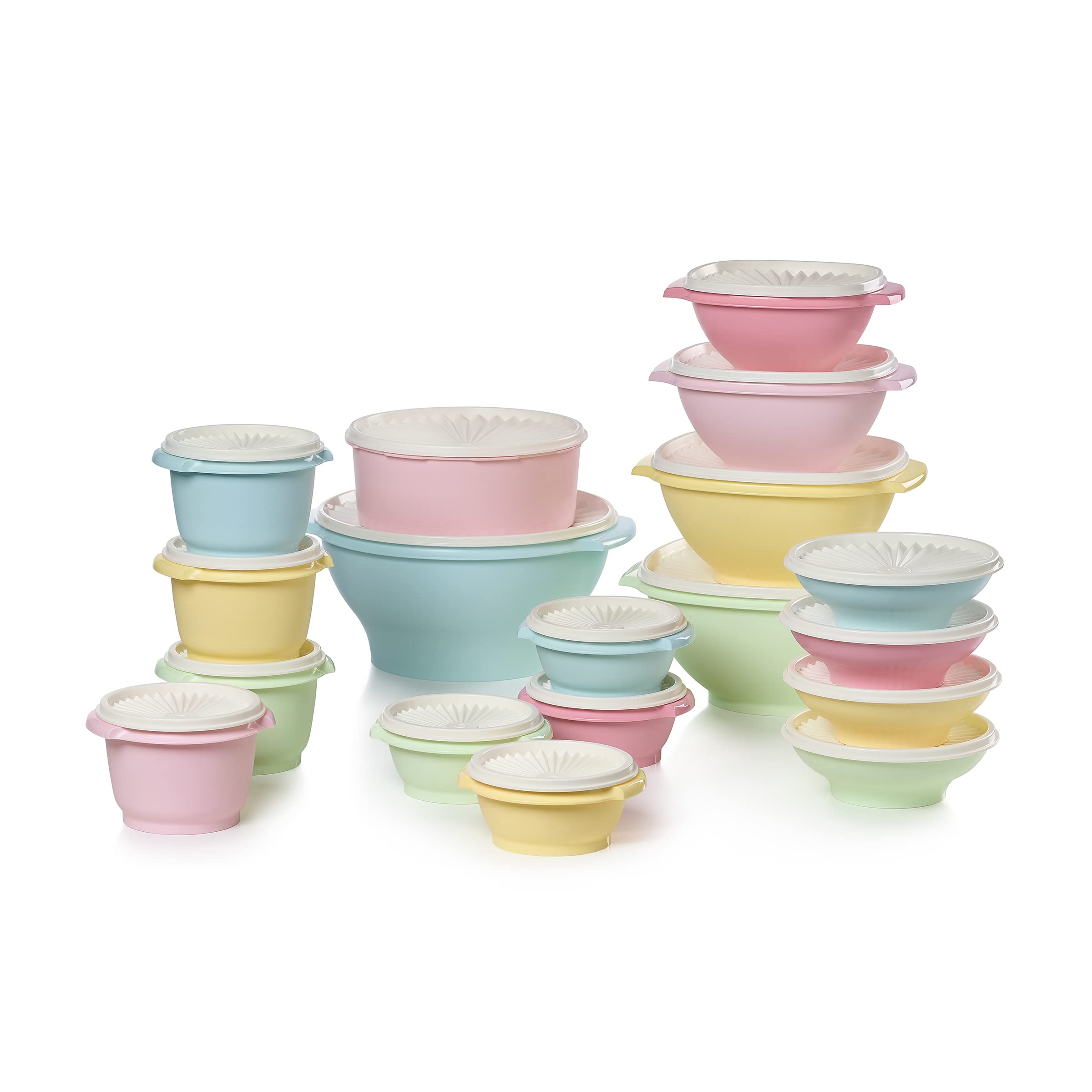 Tupperware Heritage Collection 36-Piece Food Storage Container Set - Vintage Colors, BPA-Free, Dishwasher Safe (18 Containers + 18 Lids) | Perfect for Meal Prep, Leftovers & Pantry Organization